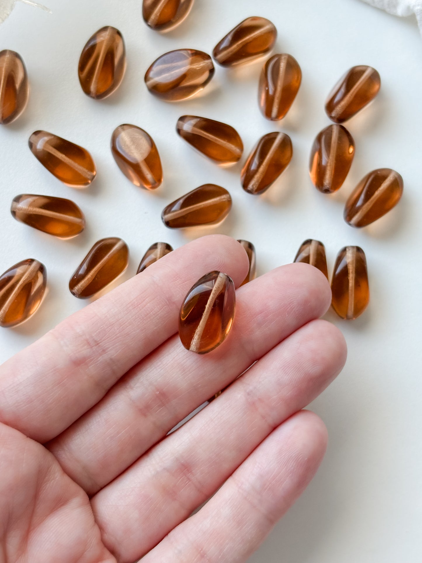 Glass bead 18x12mm, Czech glass bead, 6pcs