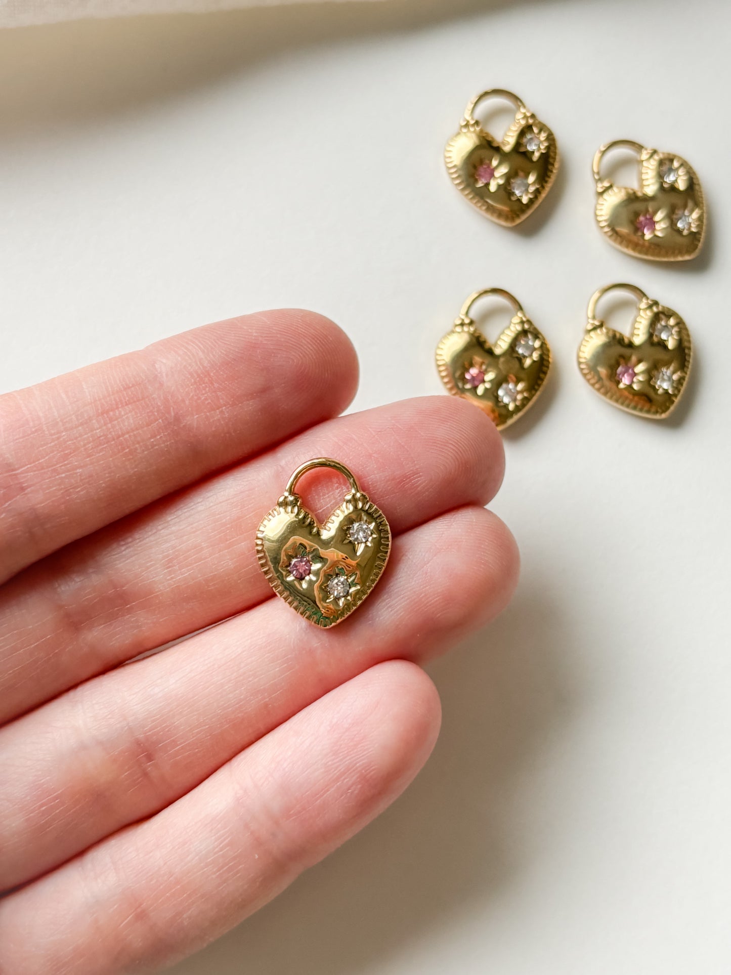 Pendant heart 17.5x14x4mm, RST304, 1pc