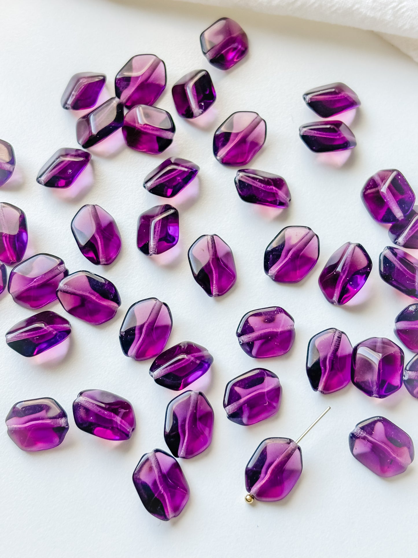 Glass bead 14x10mm, Czech glass bead, 6pcs