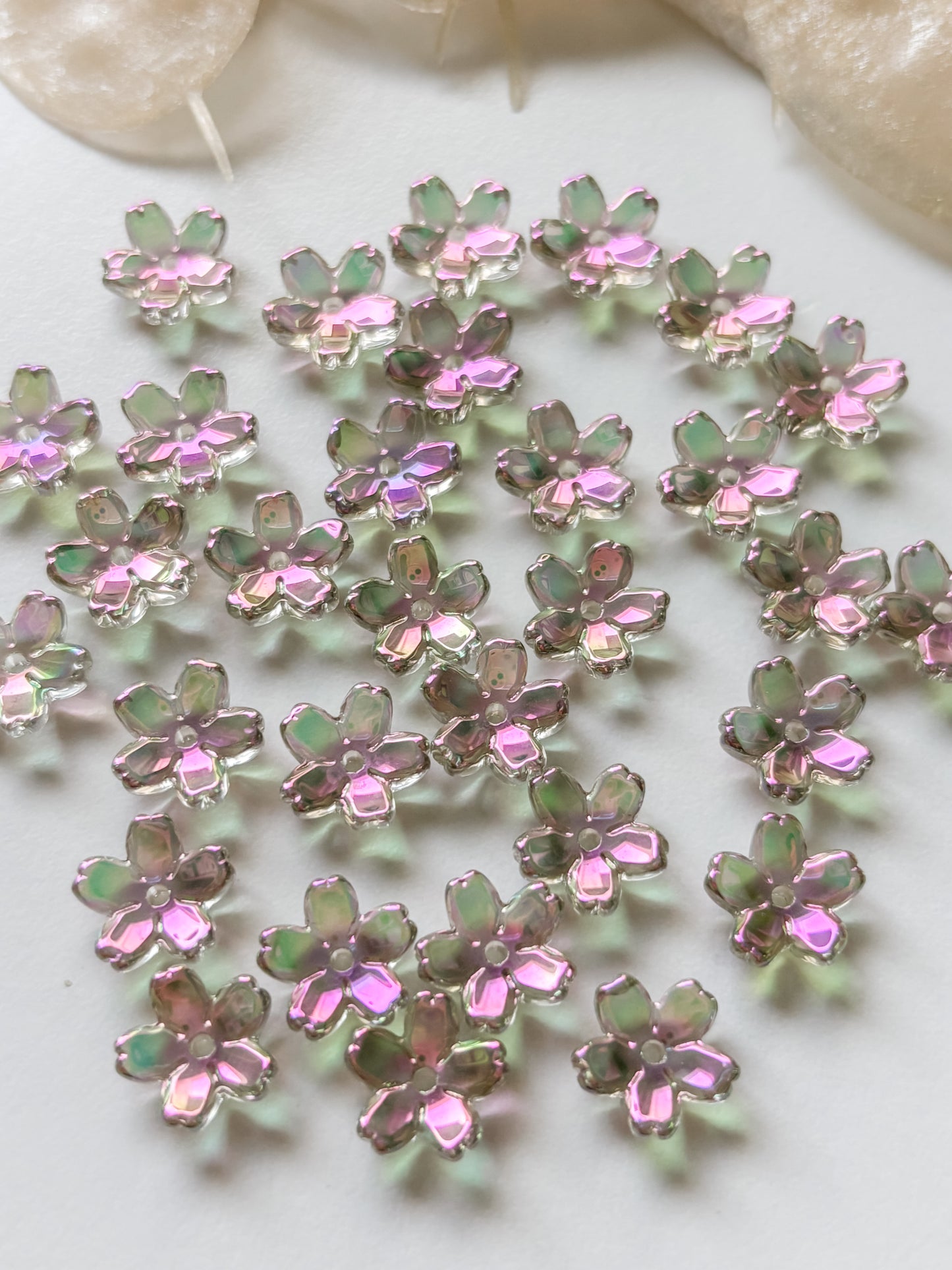 Lasihelmi kukka 10x4mm, 10kpl
