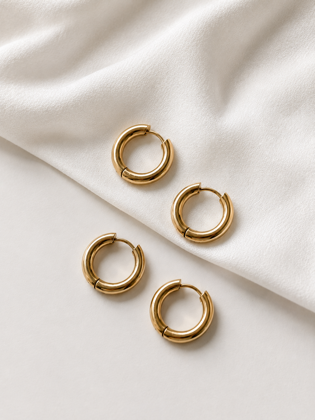 Earring hoop gold-colored 18x16.5mmx3mm,stainless steel 304 1 pair