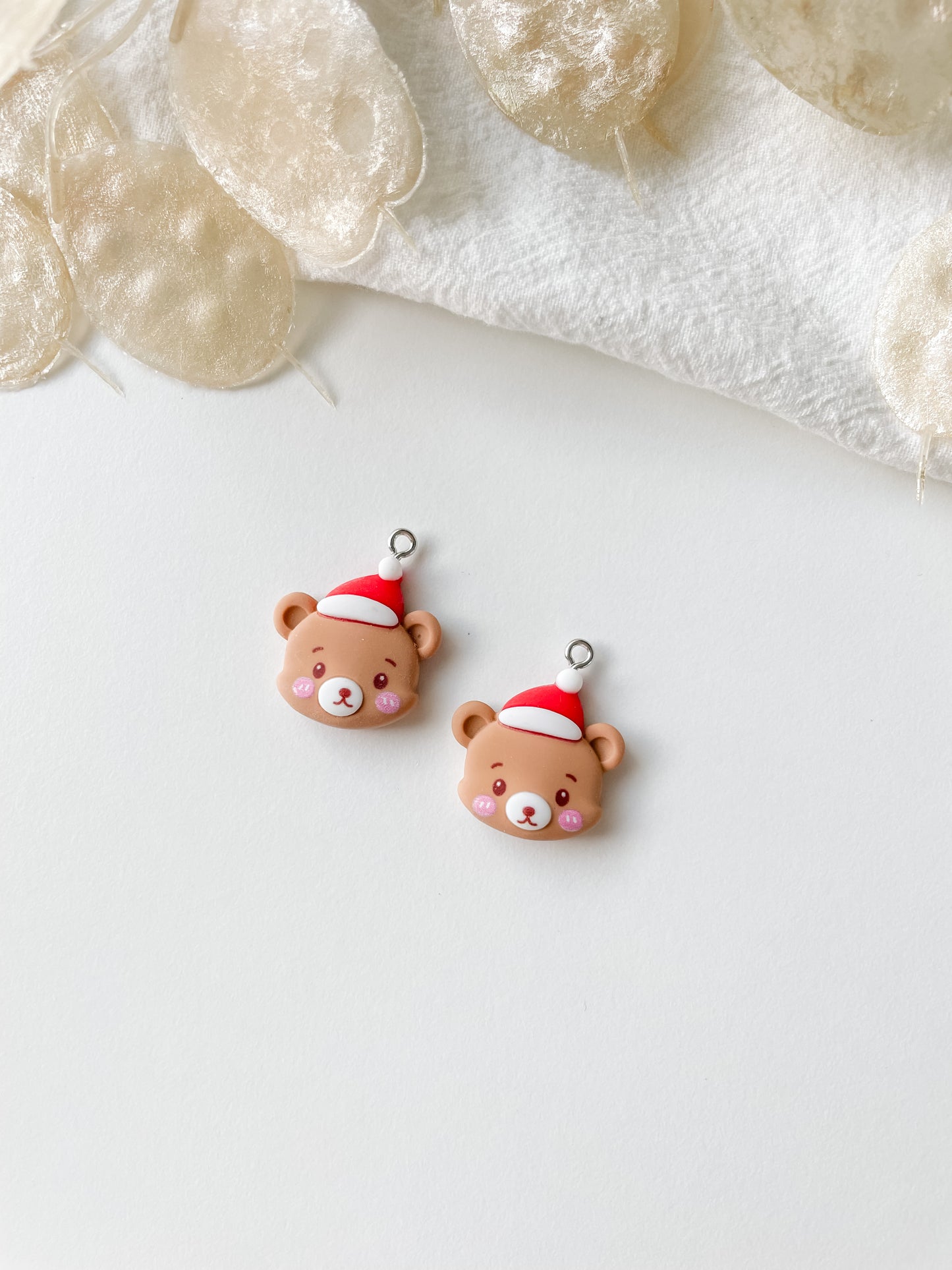 Pendant for Christmas teddy bear 27x22mm, 1pc