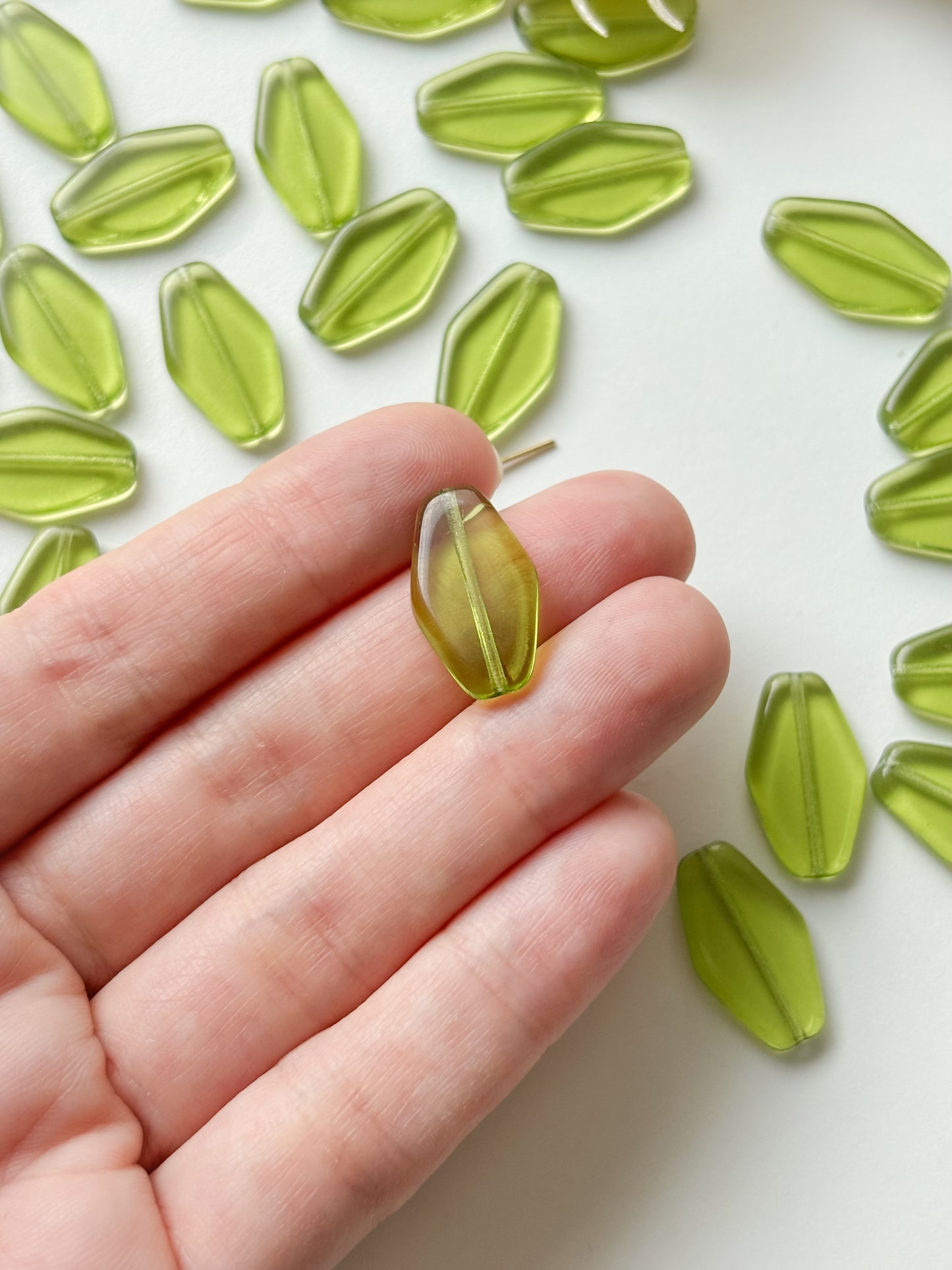 Glass bead 20x11mm, Czech glass bead, 6pcs