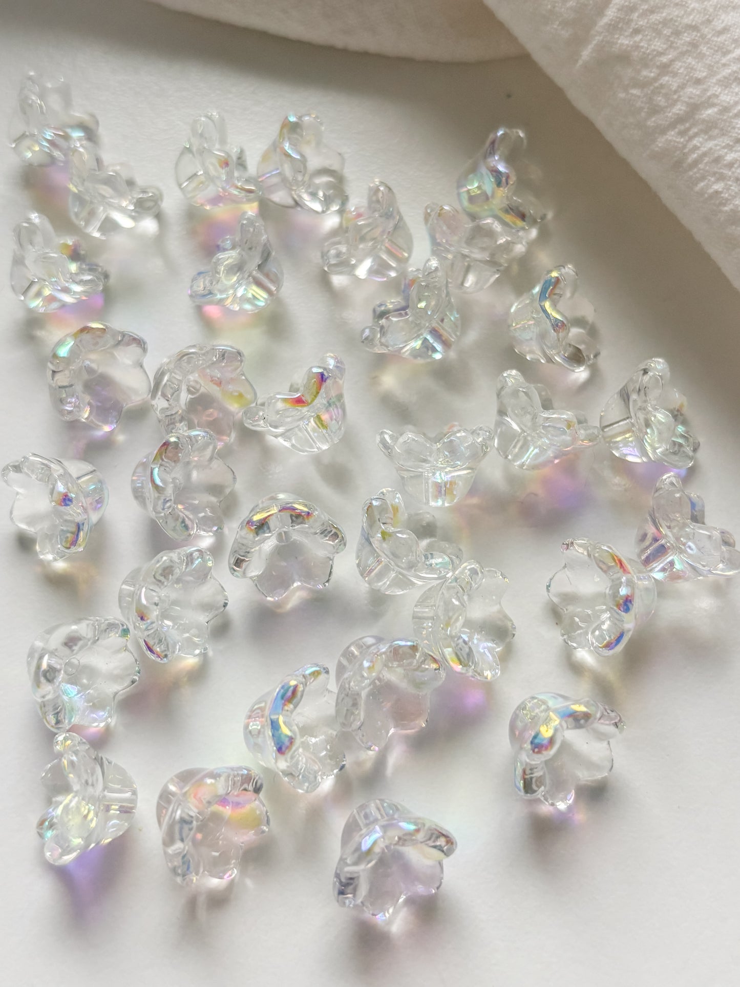 Lasihelmi kukka 12x8mm, 10kpl