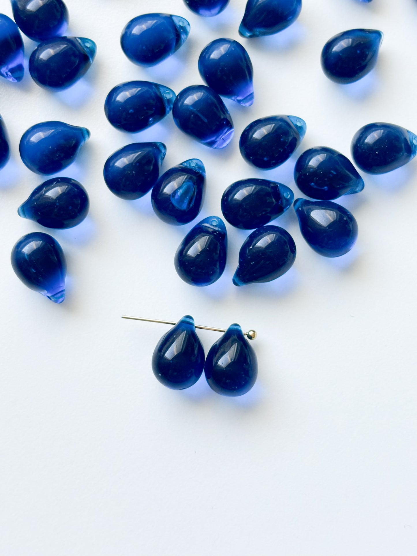 Glass pendant drop 10x14mm, Czech glass pendant, 10pcs