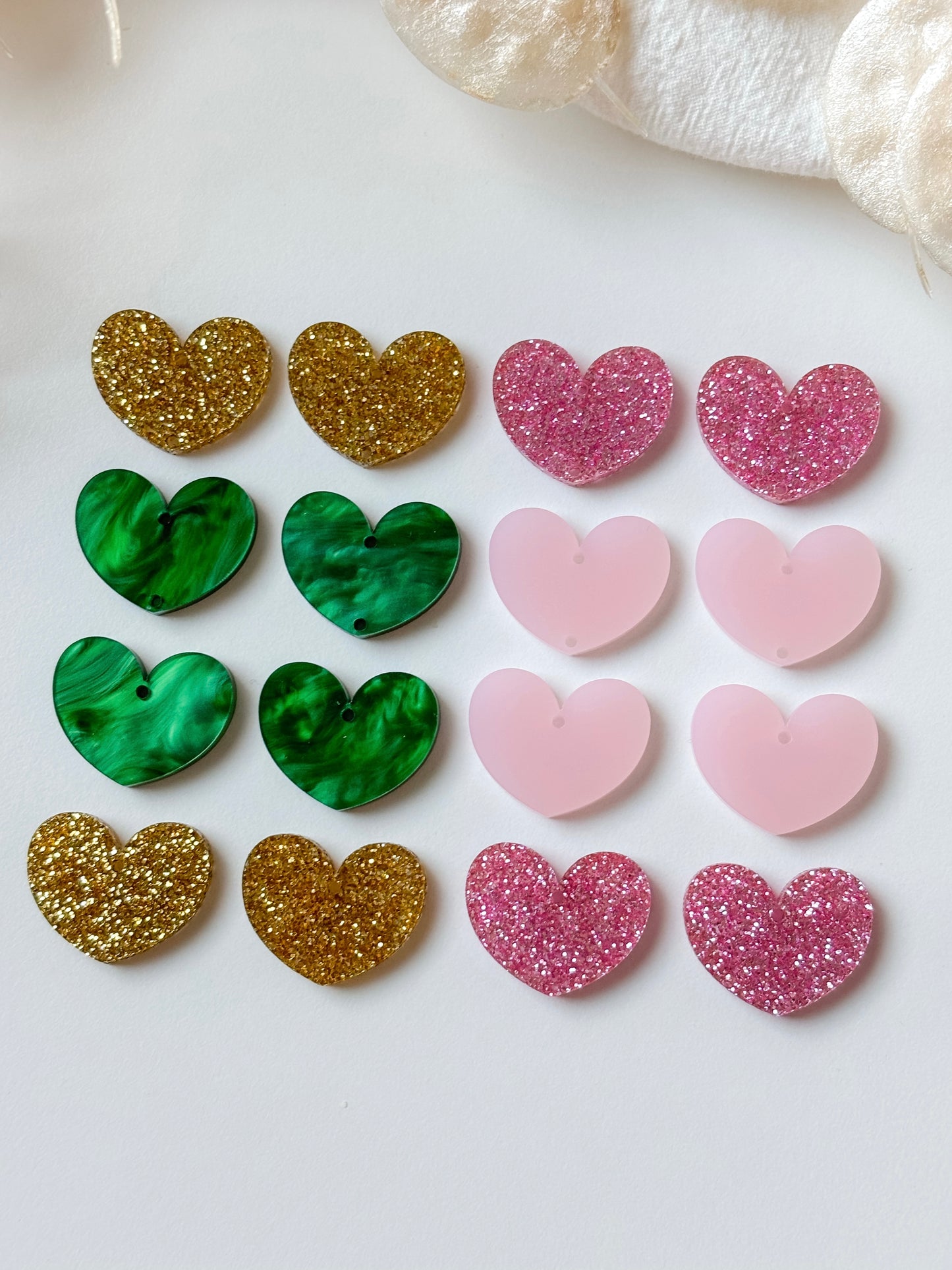 Pendant/Jewelry organizer heart, 6pcs