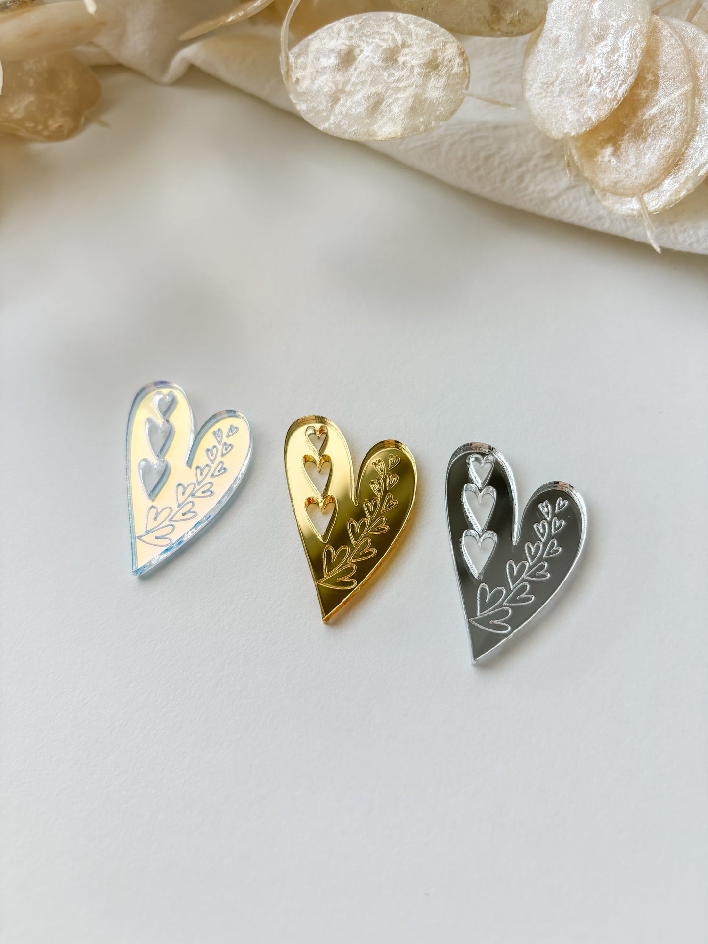 Hänge hjärta 39mm, 1 par