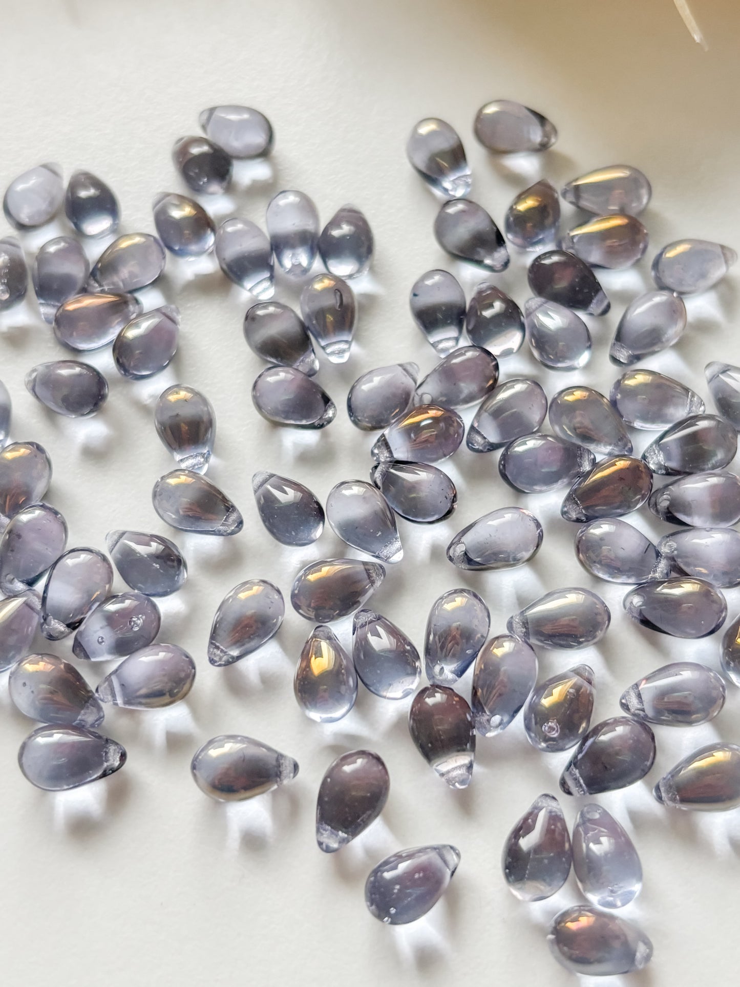 Glass pendant drop 6x9mm, Czech, 10pcs