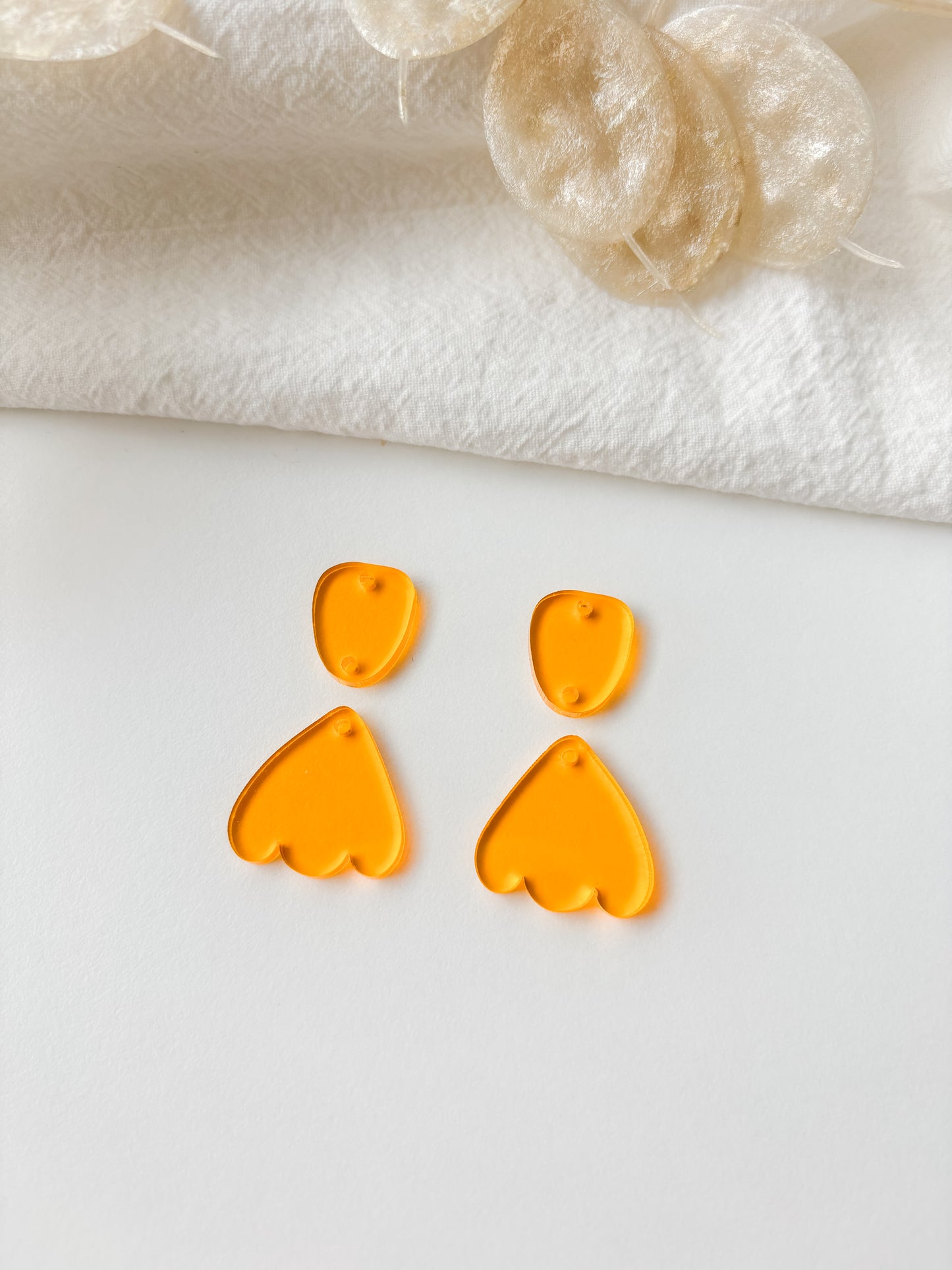 Pendant set yellow transparent 40mm