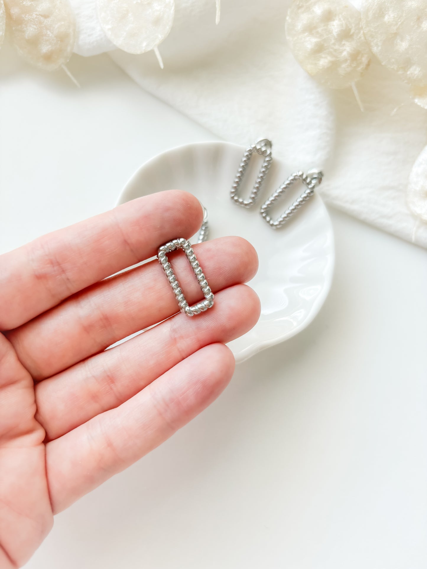 Earring stud 21x10mm, RST304, 1pair