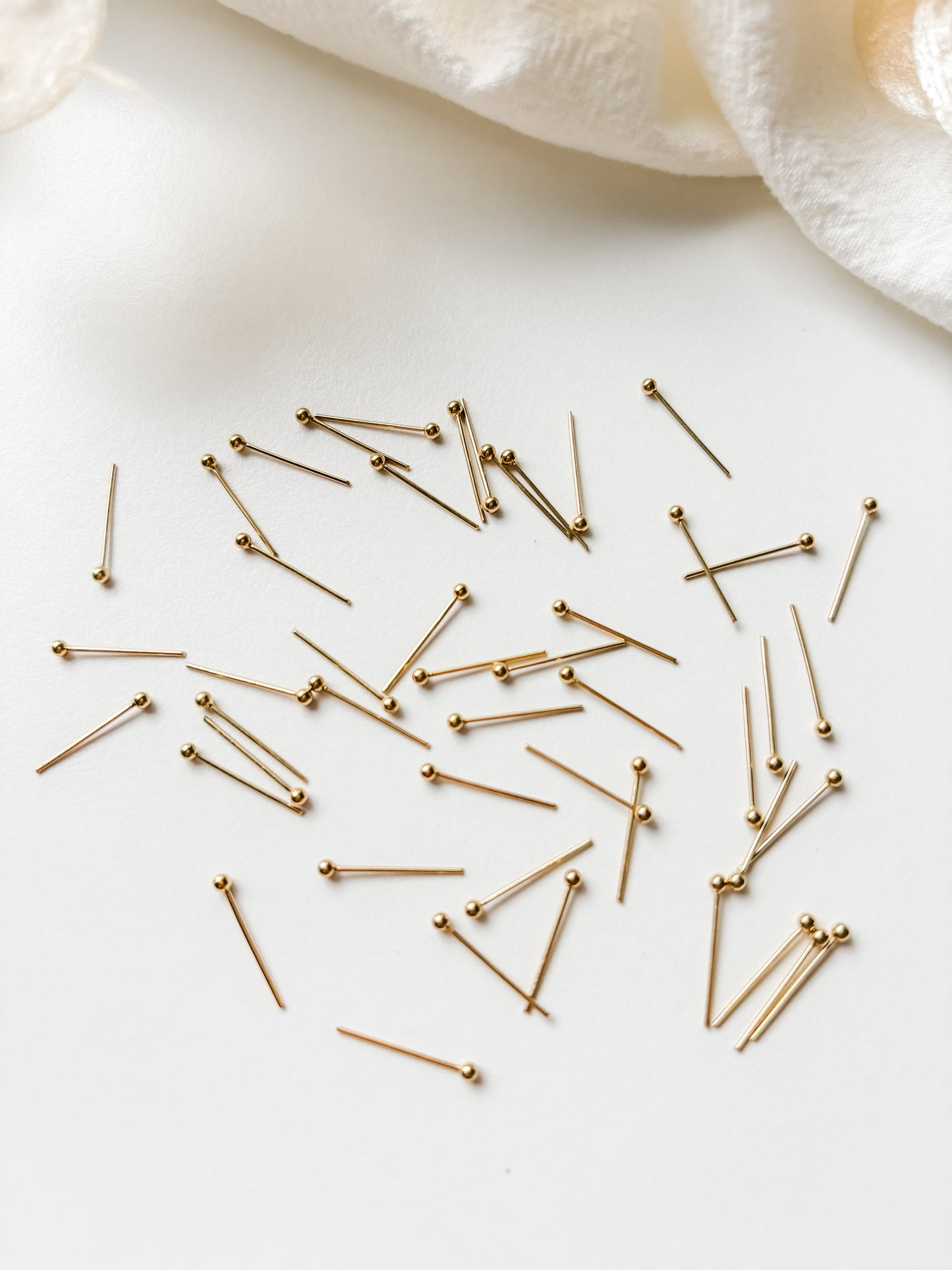 Jewelry spike RST304 24K, 15x0.6mm, 10 pcs