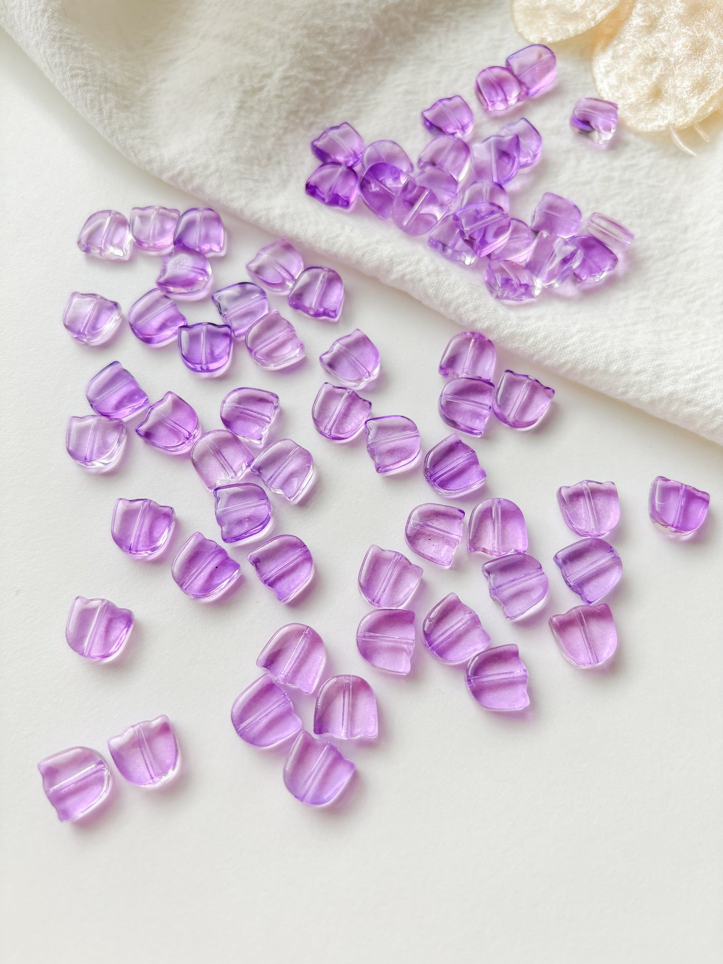 Glaspärla blomma 9x9x5,5mm, 6st