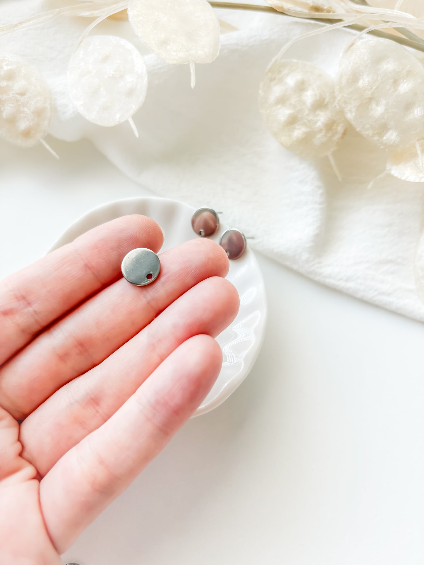 Earring stud 10x1mm, RST304, 1pair