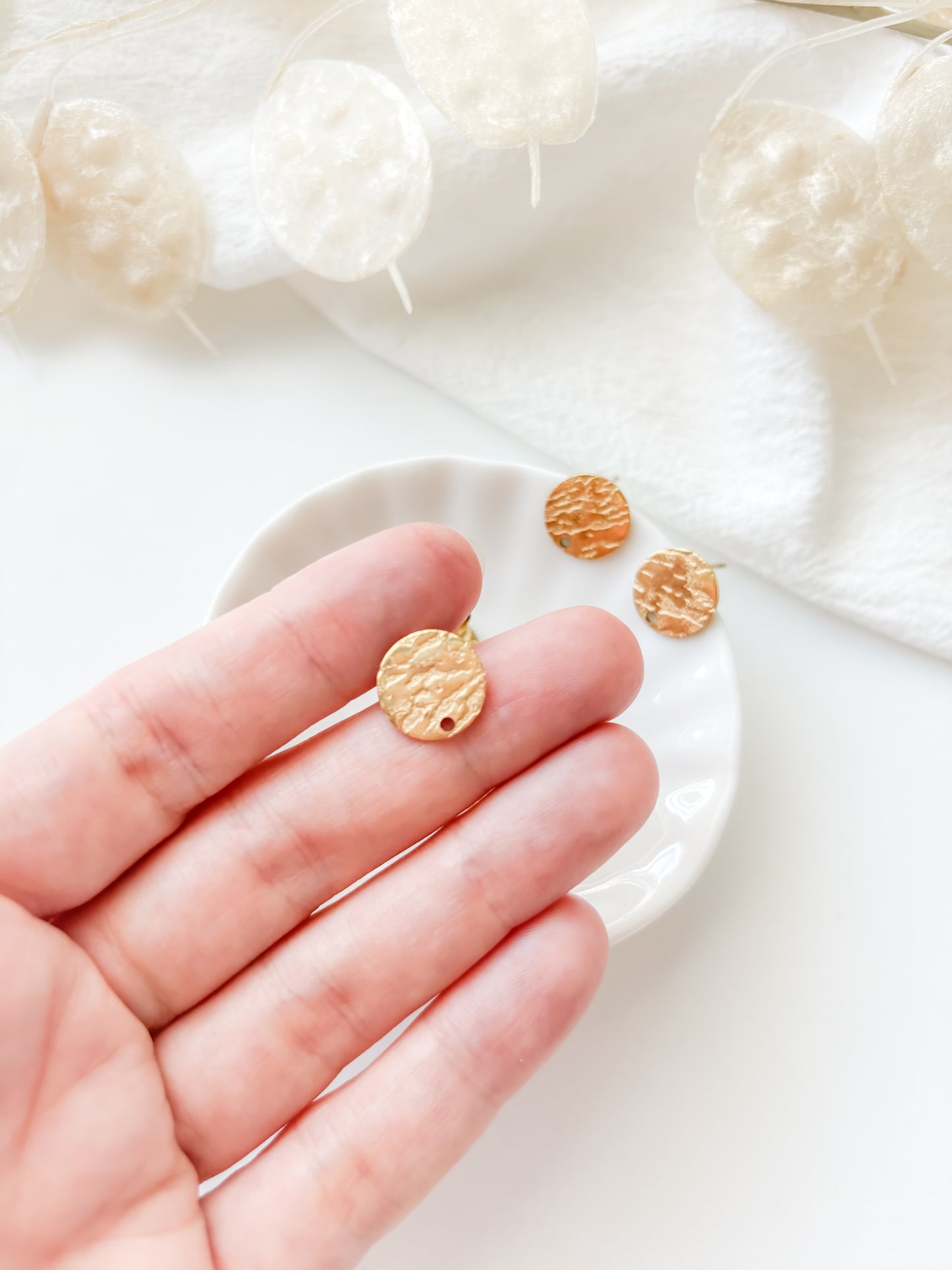 Earring stud 12x1mm, RST304, 1pair