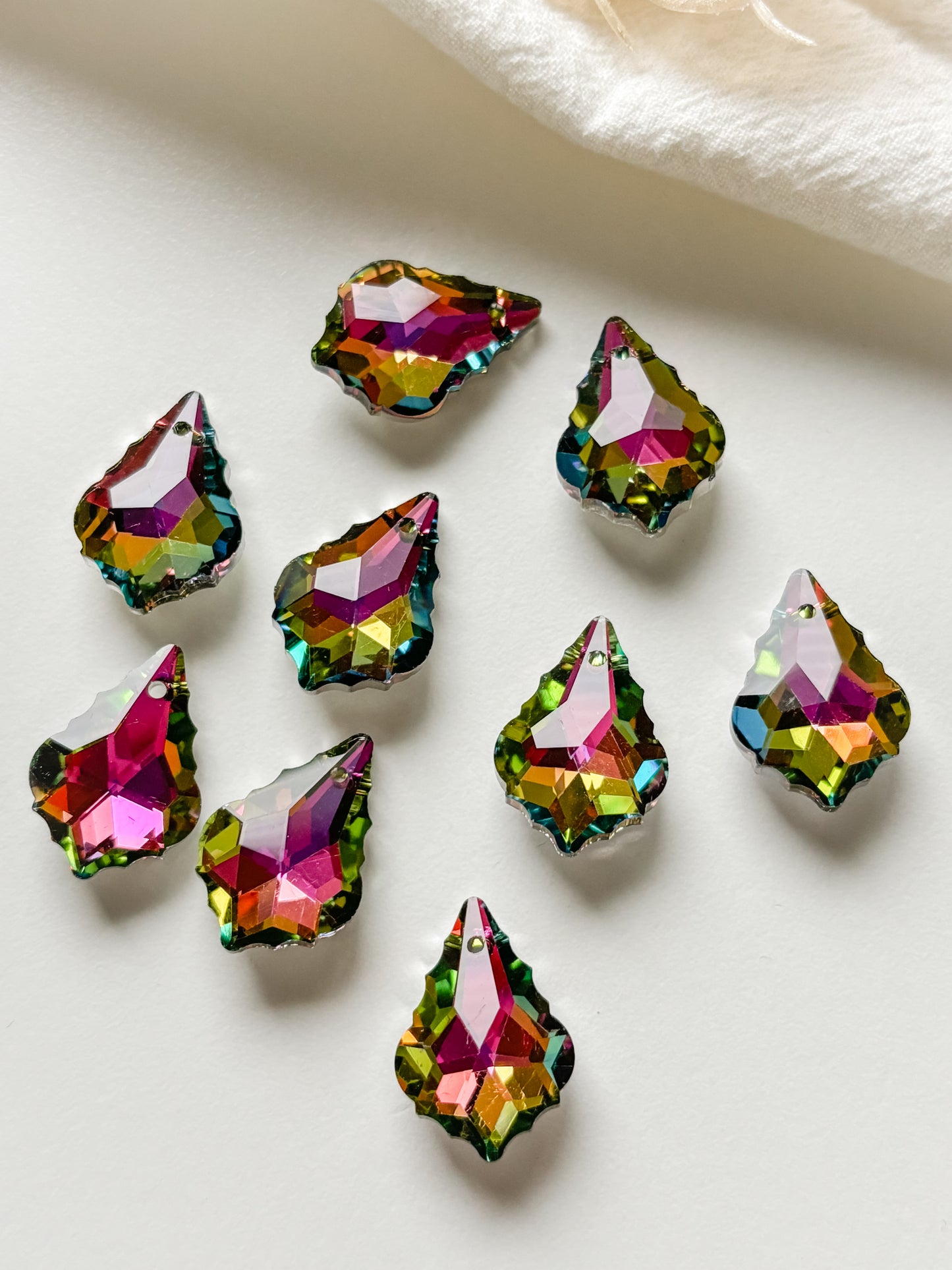 Glass pendant 22x15.5x8.5mm, 6 pcs