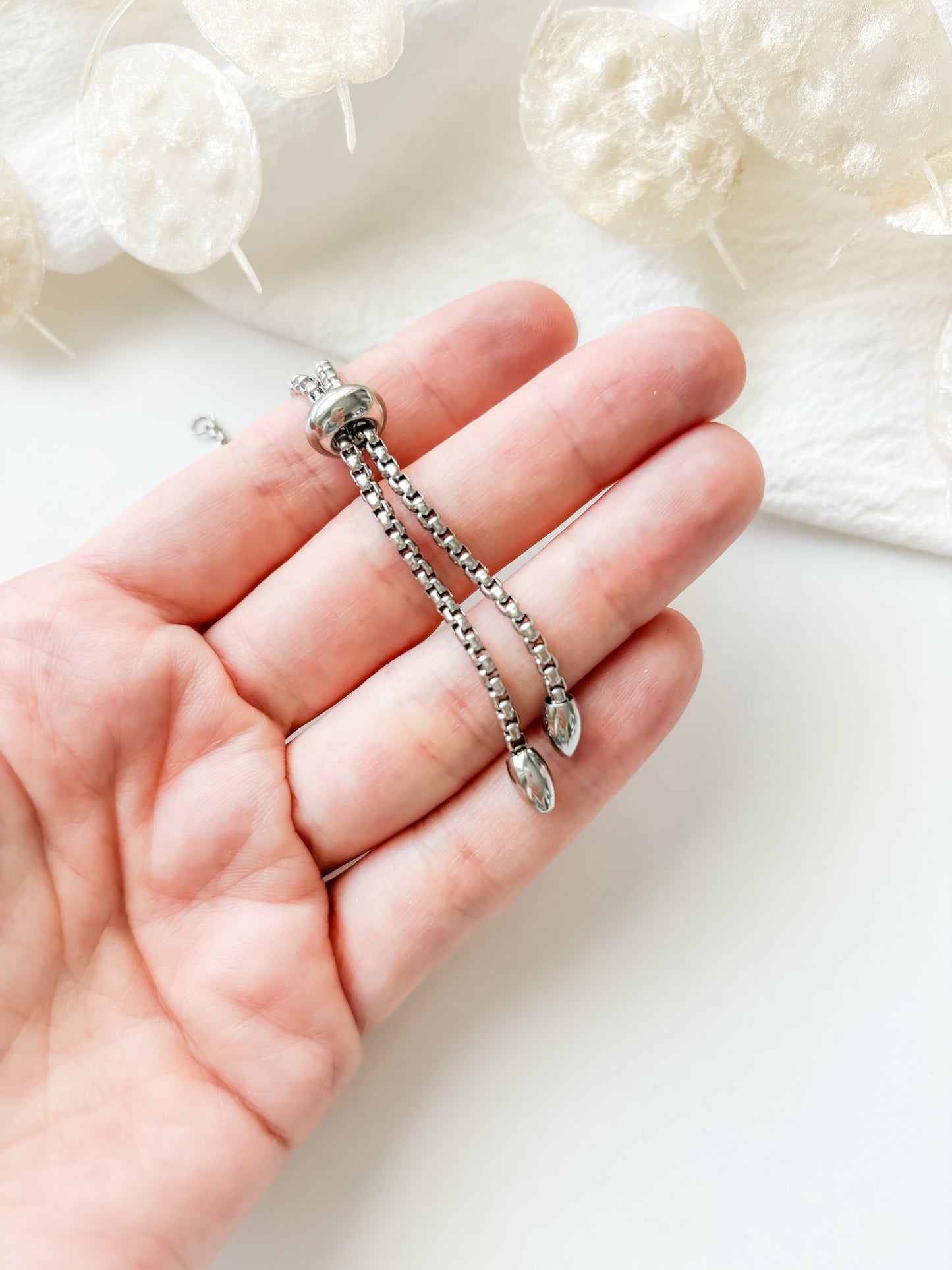 Bracelet base with slide clasp 12cm, RST304, 1pc