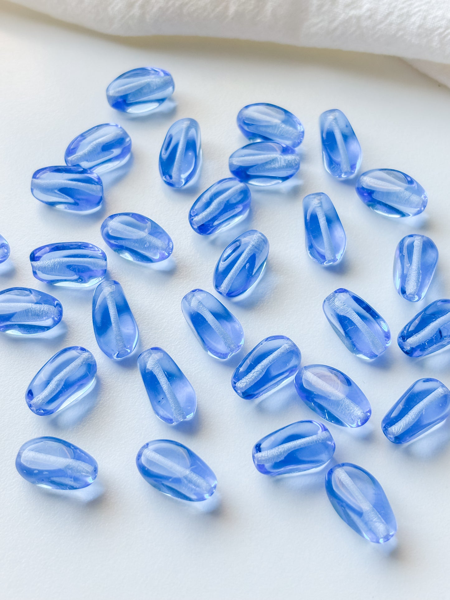 Glass bead 15x10mm, Czech glass bead, 6pcs