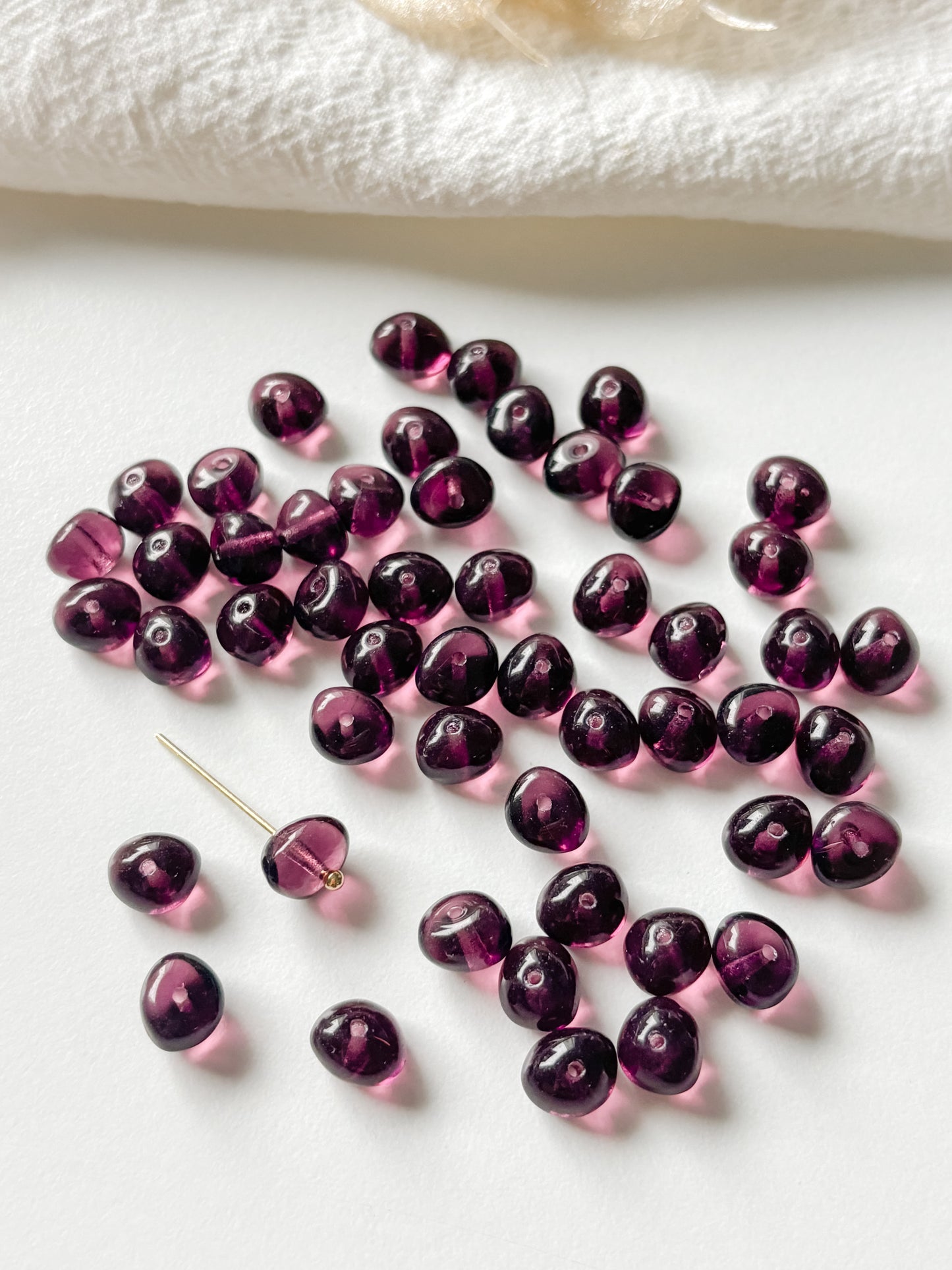 Glass bead 6x8mm, Czech, 10pcs