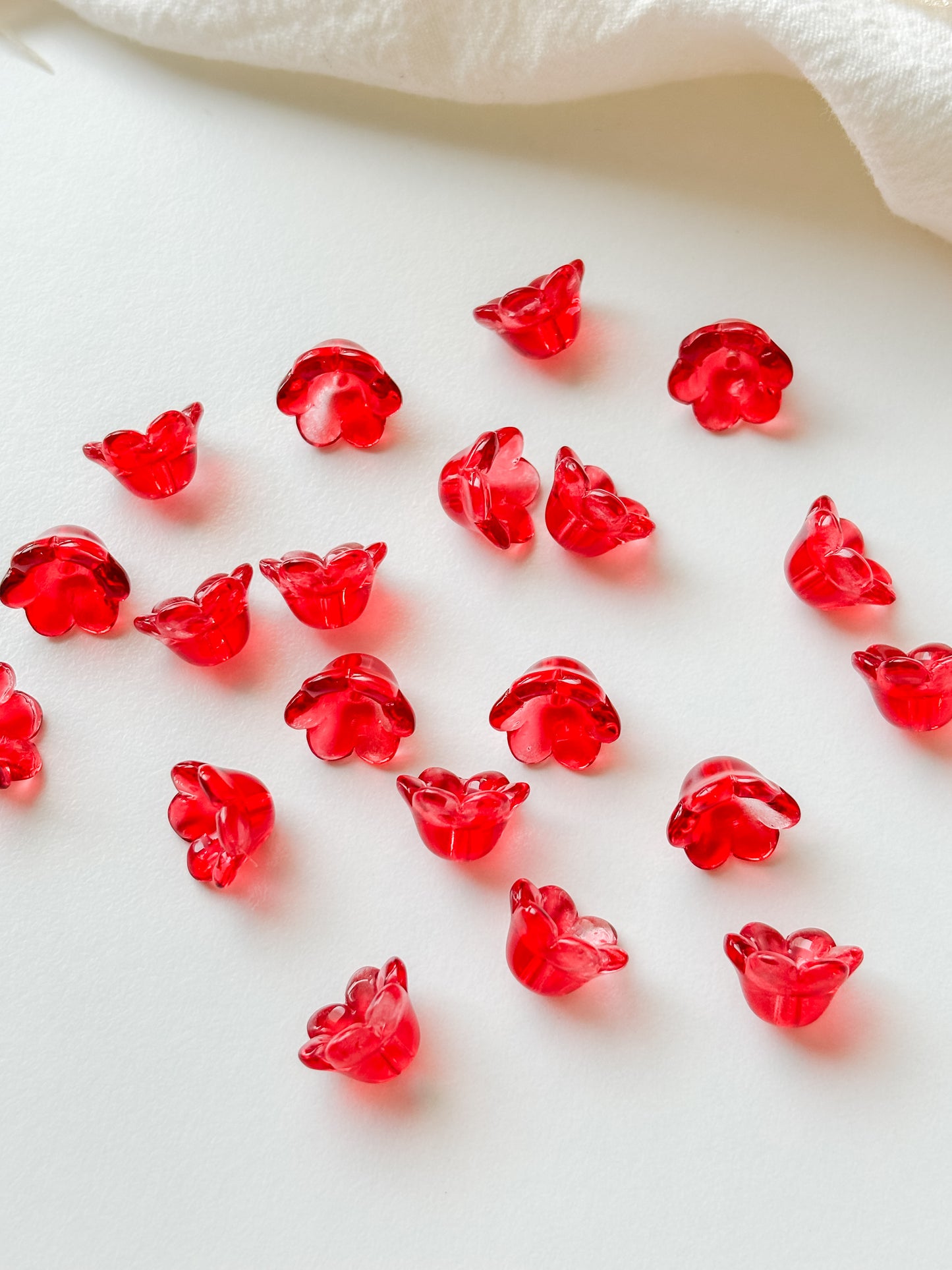 Glass bead flower 12x8mm, 10pcs