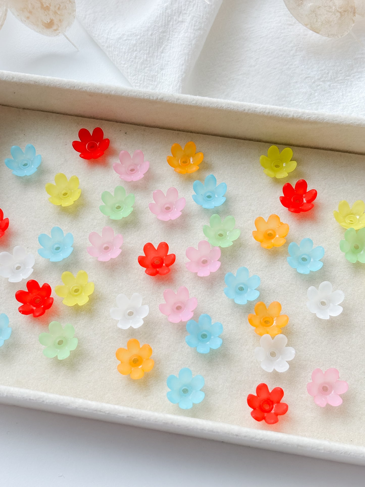 Bead flower 14x6mm, mix.20pcs