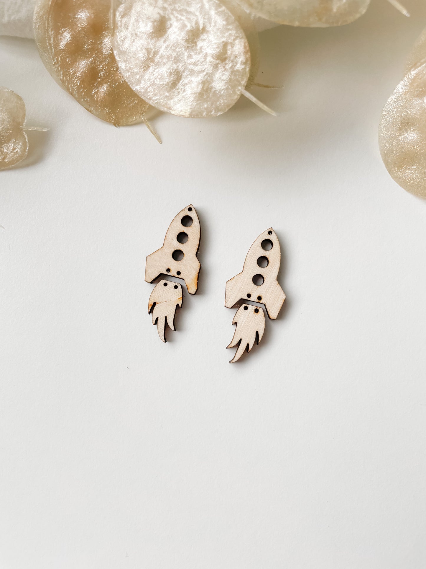 Pendant birch plywood set 40mm, 1 pair, m159