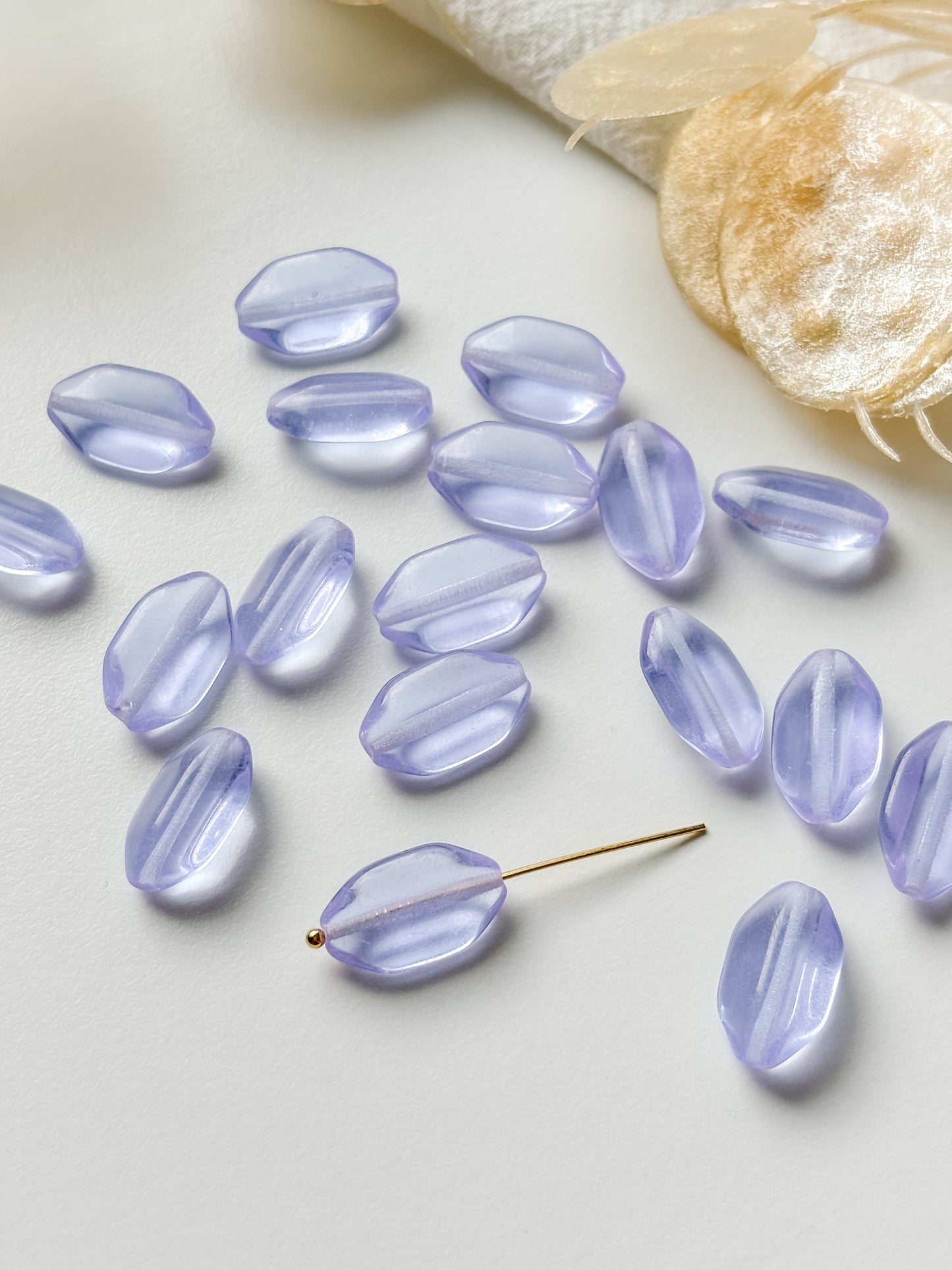 Glass bead 18x10mm, Czech glass bead, 6pcs