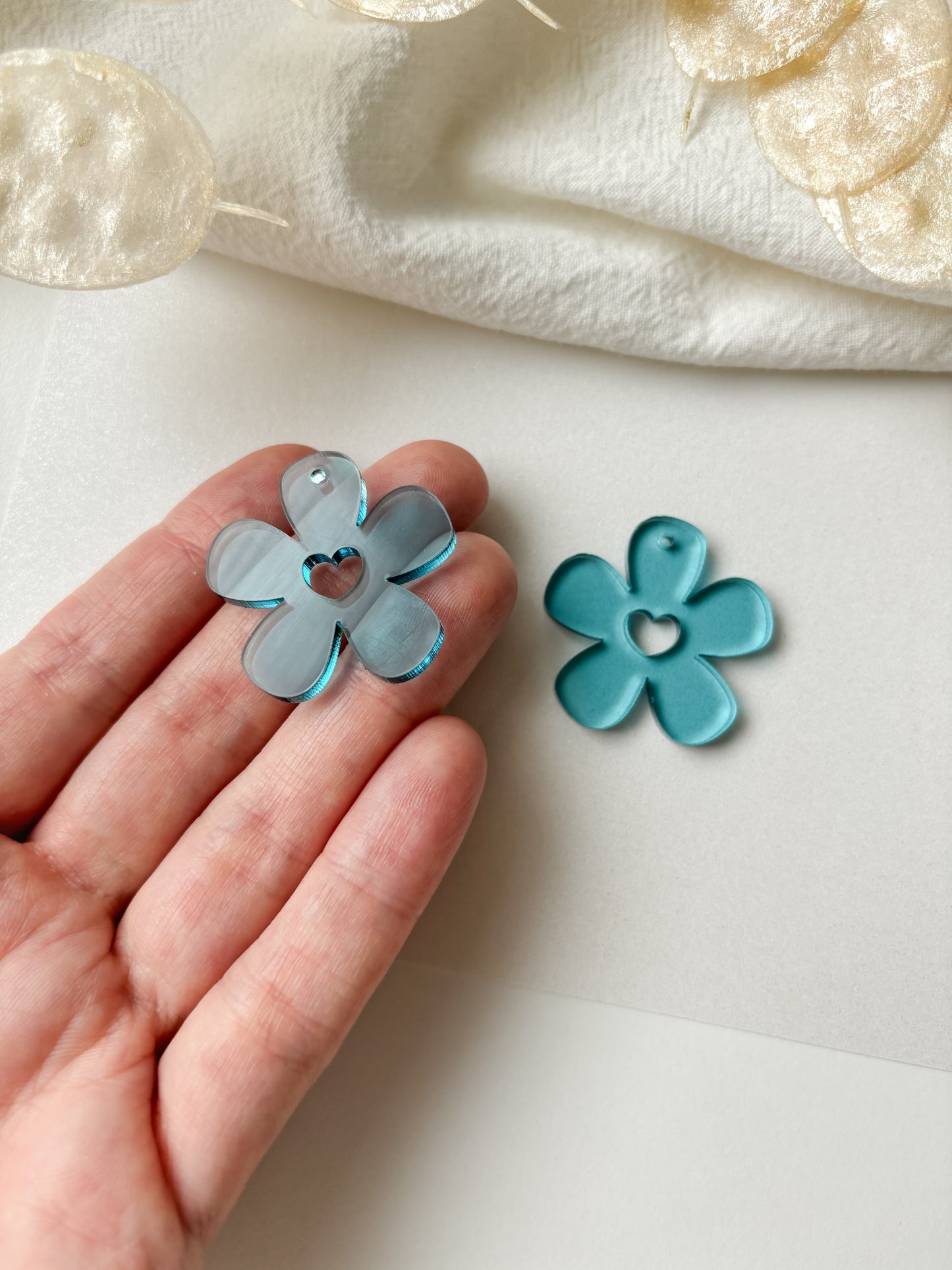 Pendant transparent blue Pendant 35mm
