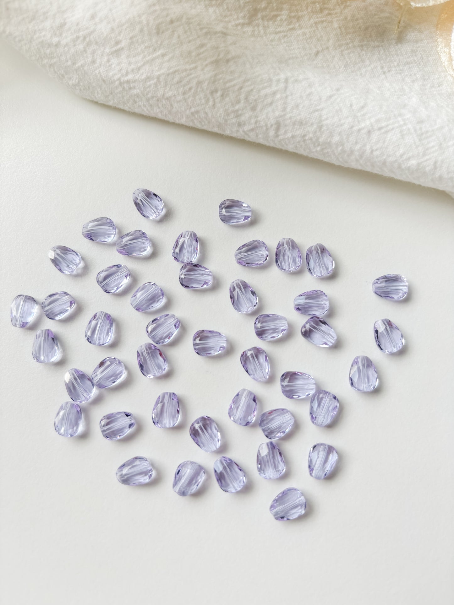 Glass bead 8x6x3.5mm, purple, 10pcs