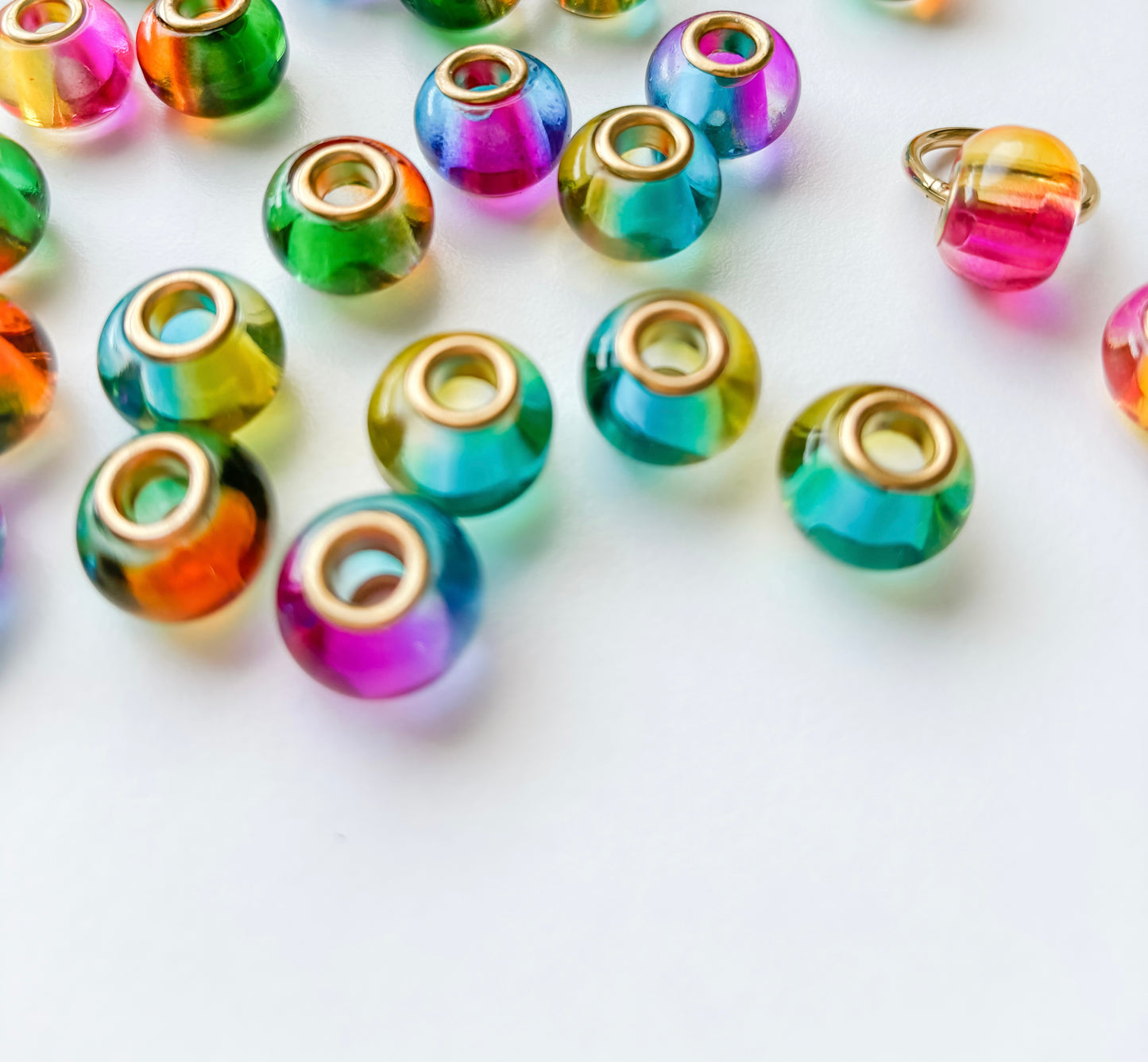 Glass bead 15x12mm multicolor mix. 6pcs