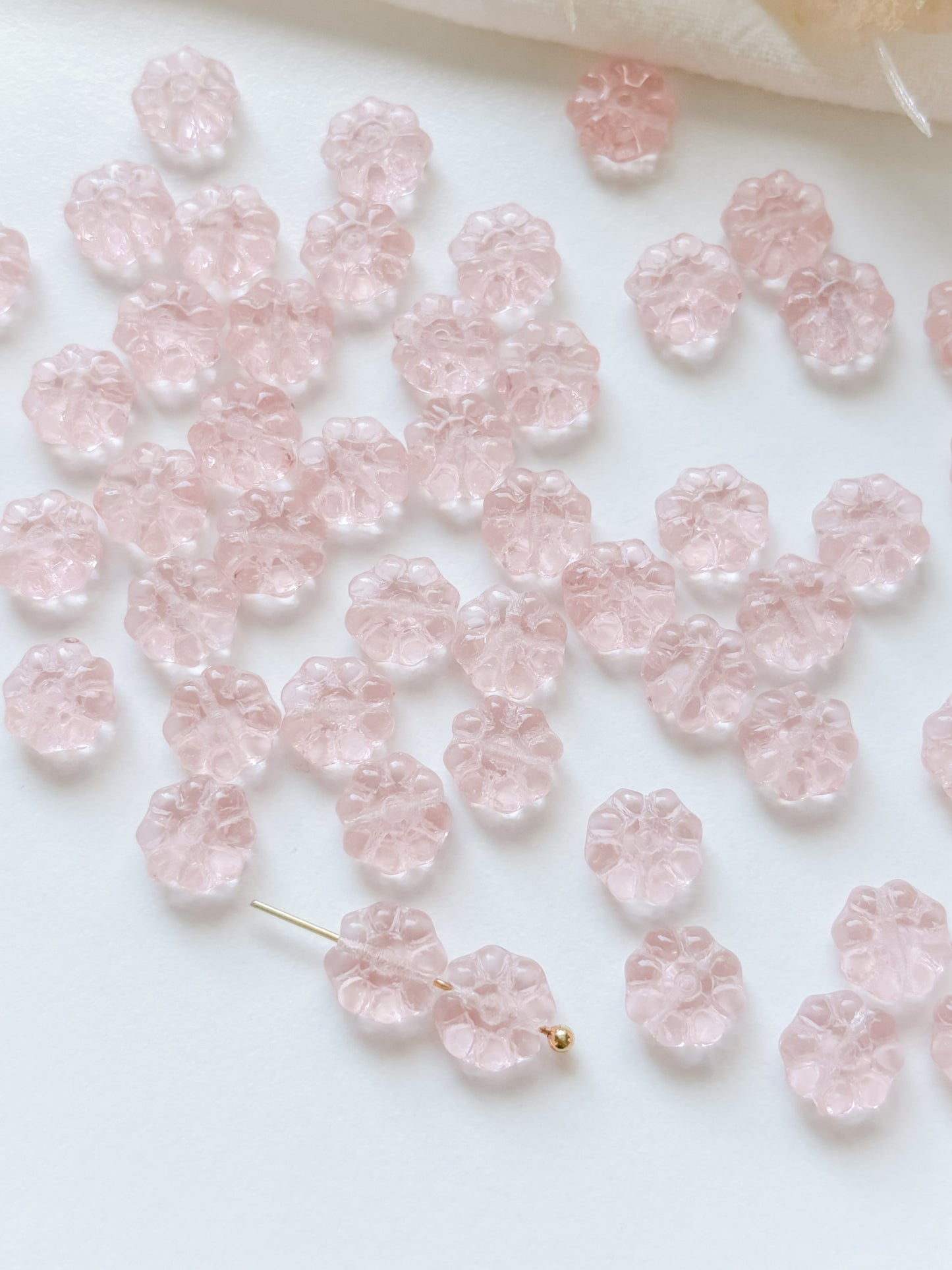Glass bead flower 9mm, Czech, 20pcs