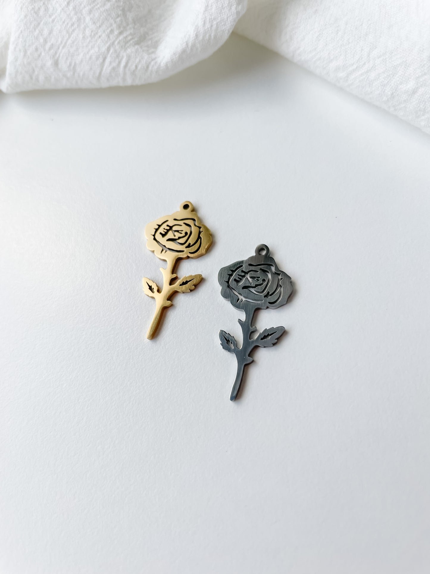 Hängsblomma, 32x15,5x1,5mm, rostfritt stål, 1st