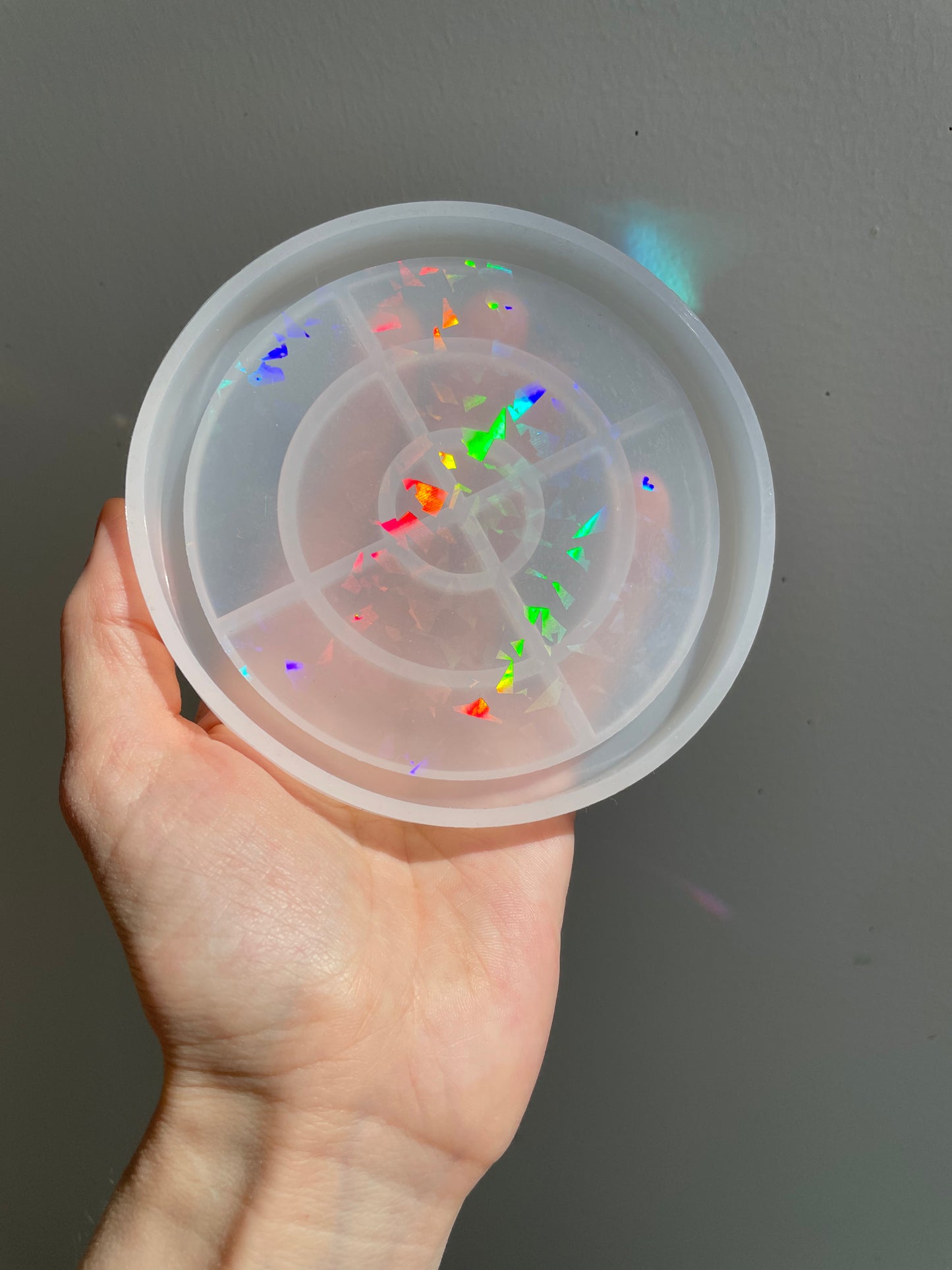 Holographic Silicone Mold Circle Coaster 117x117x11mm