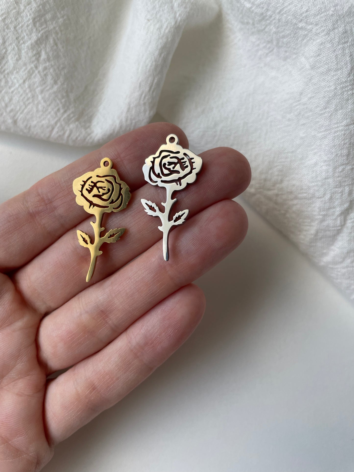 Hängsblomma, 32x15,5x1,5mm, rostfritt stål, 1st