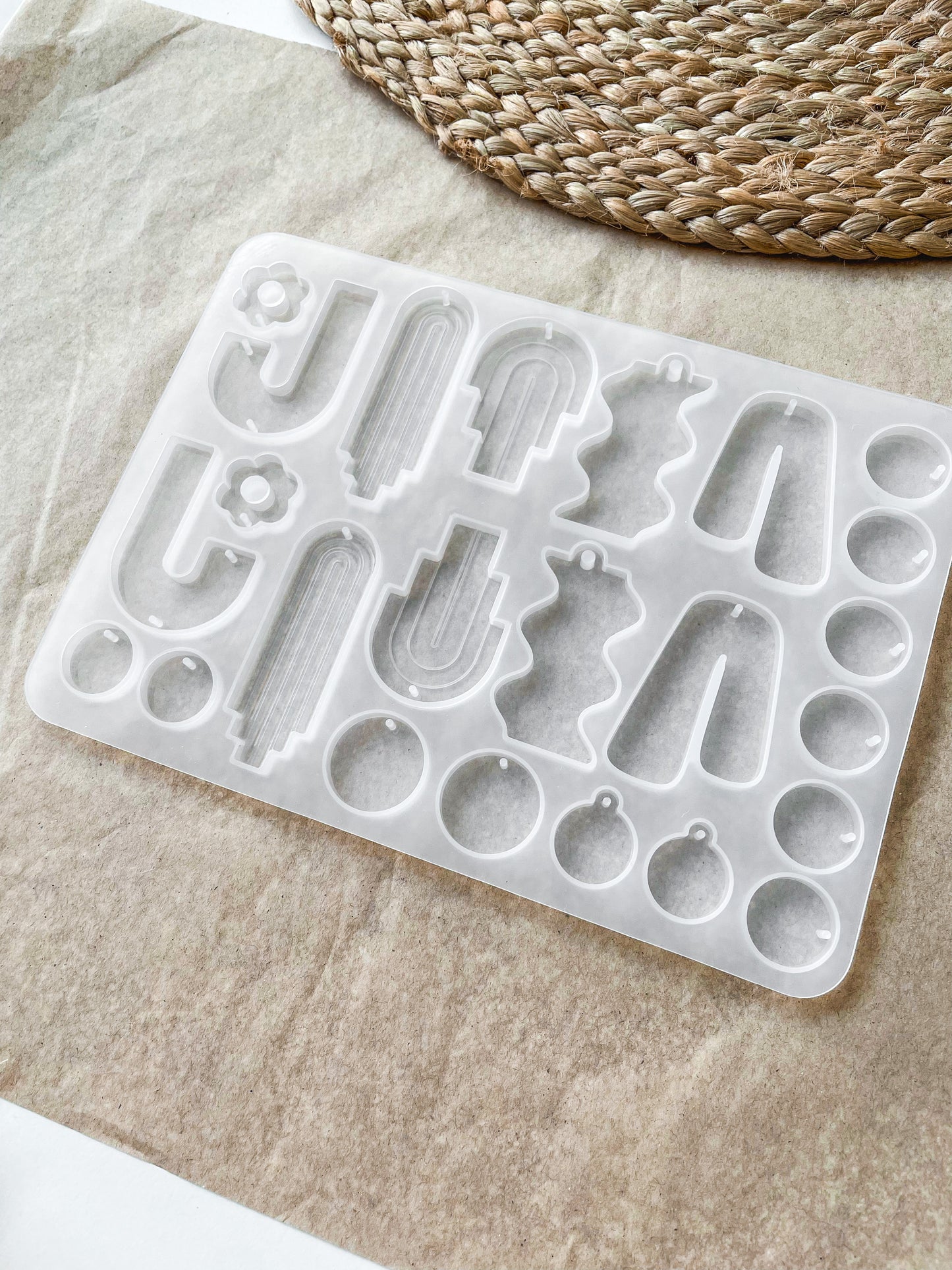 Jewelry mold, Silicone mold earrings, 128x176x4.5mm