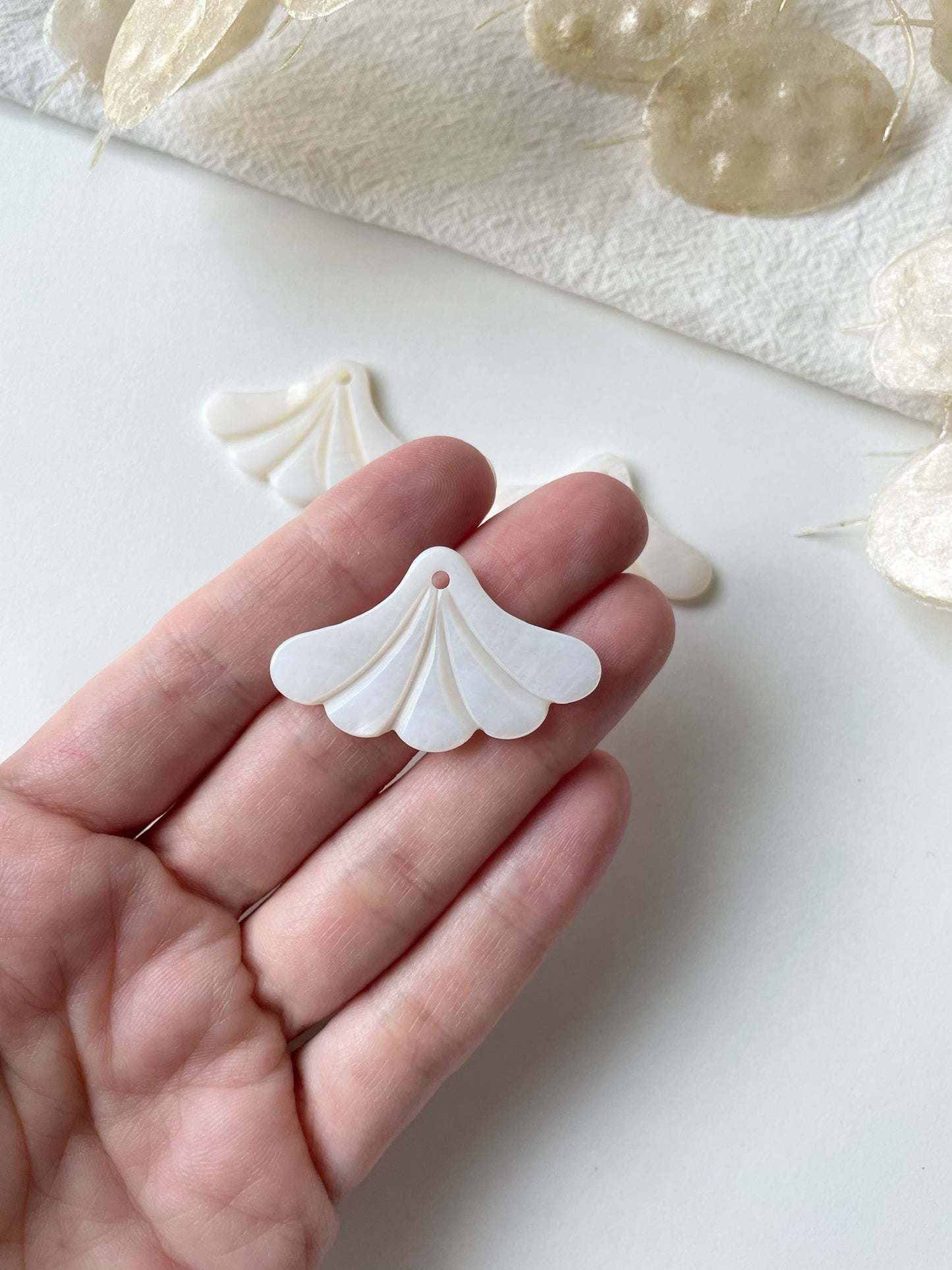 Seashell pendant 23.5x37.5x2.5mm, 1pc