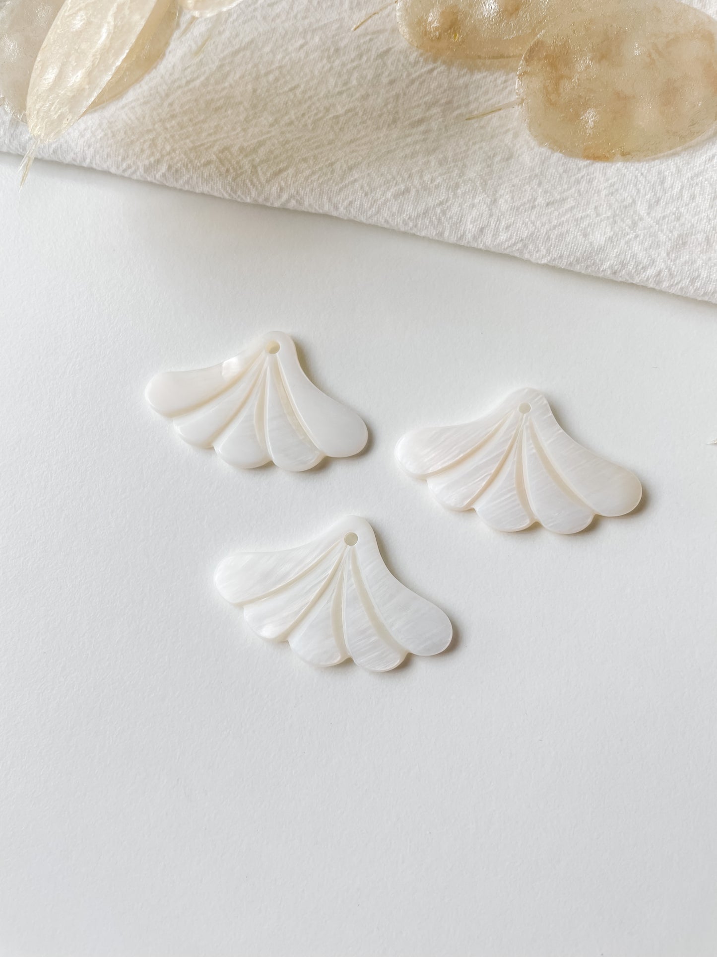 Seashell pendant 23.5x37.5x2.5mm, 1pc