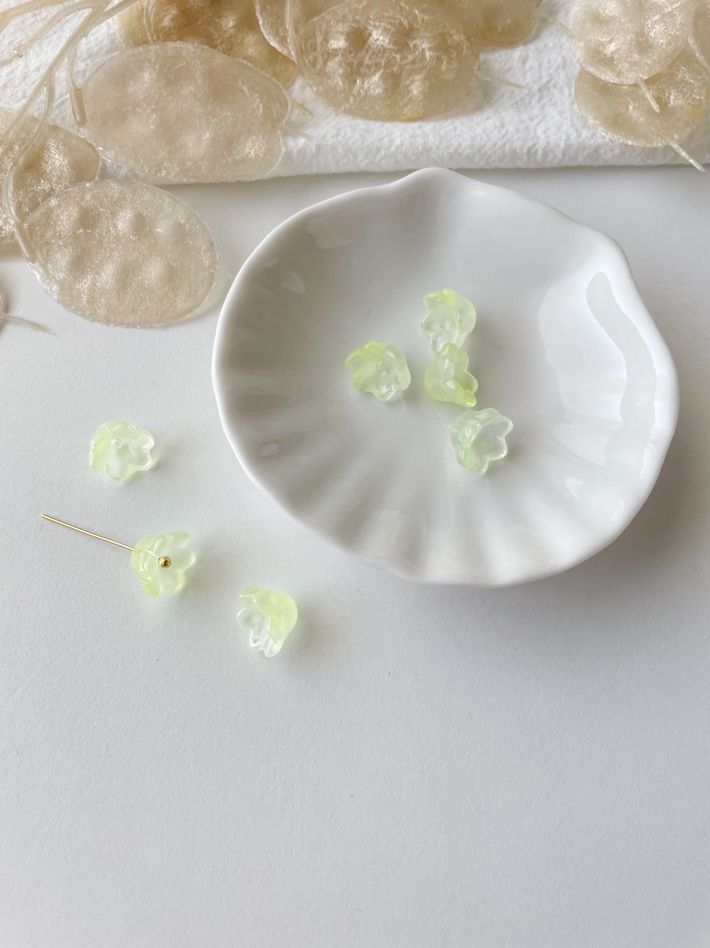 Glaspärla blomma, 7x11,5x11,5mm, 1st