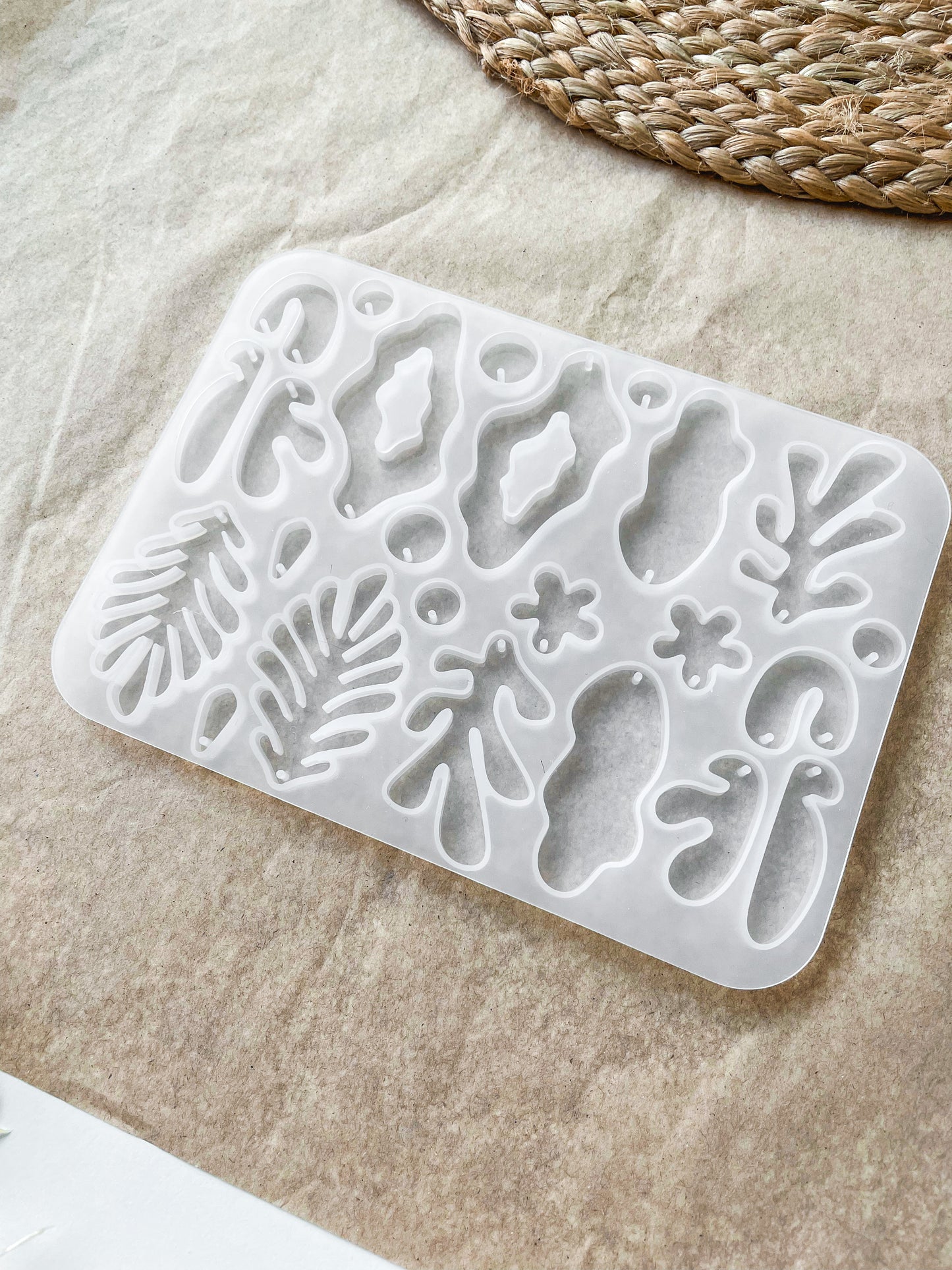Silicone mold for earrings, 112x155x4.5mm