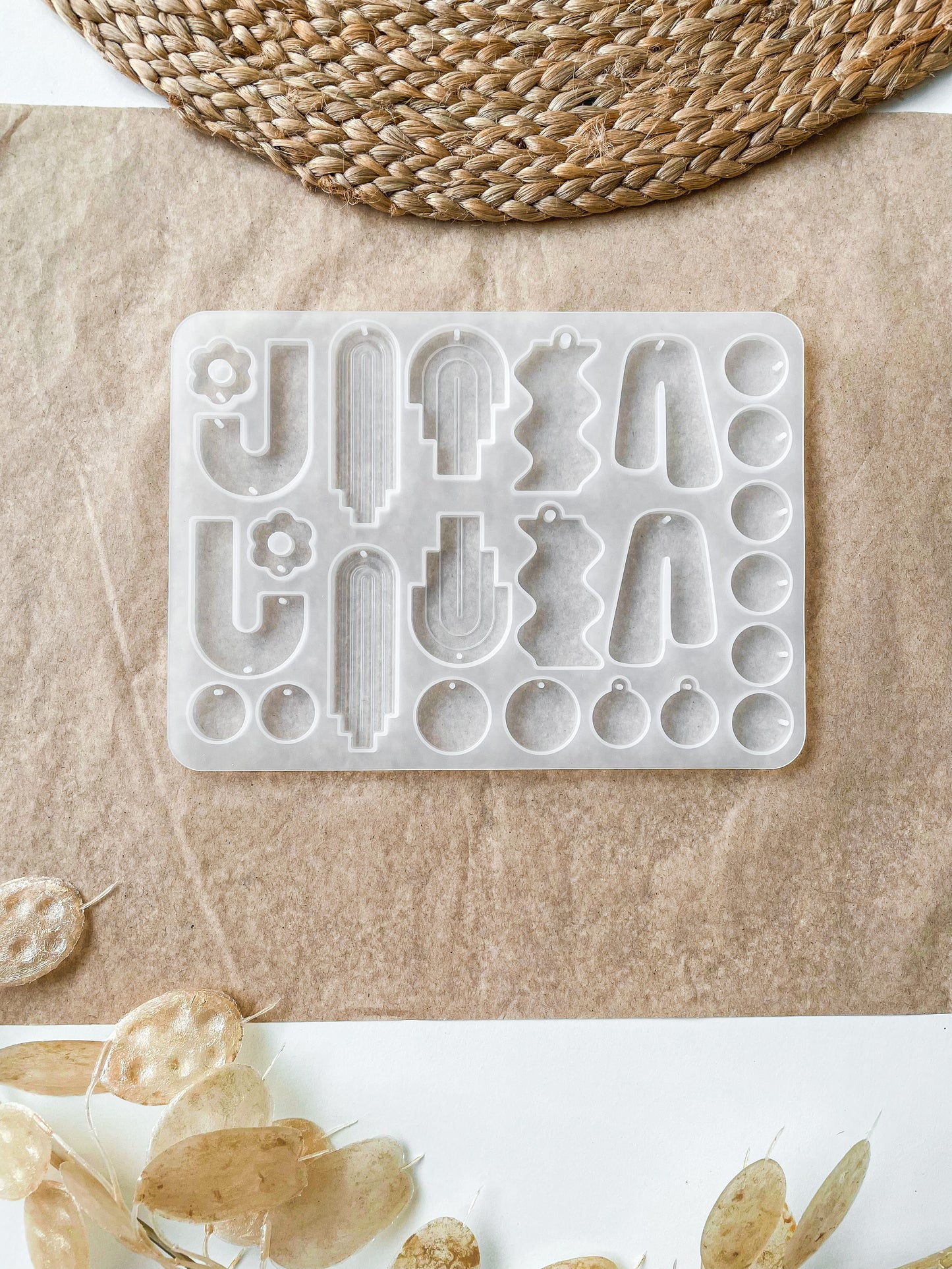 Jewelry mold, Silicone mold earrings, 128x176x4.5mm