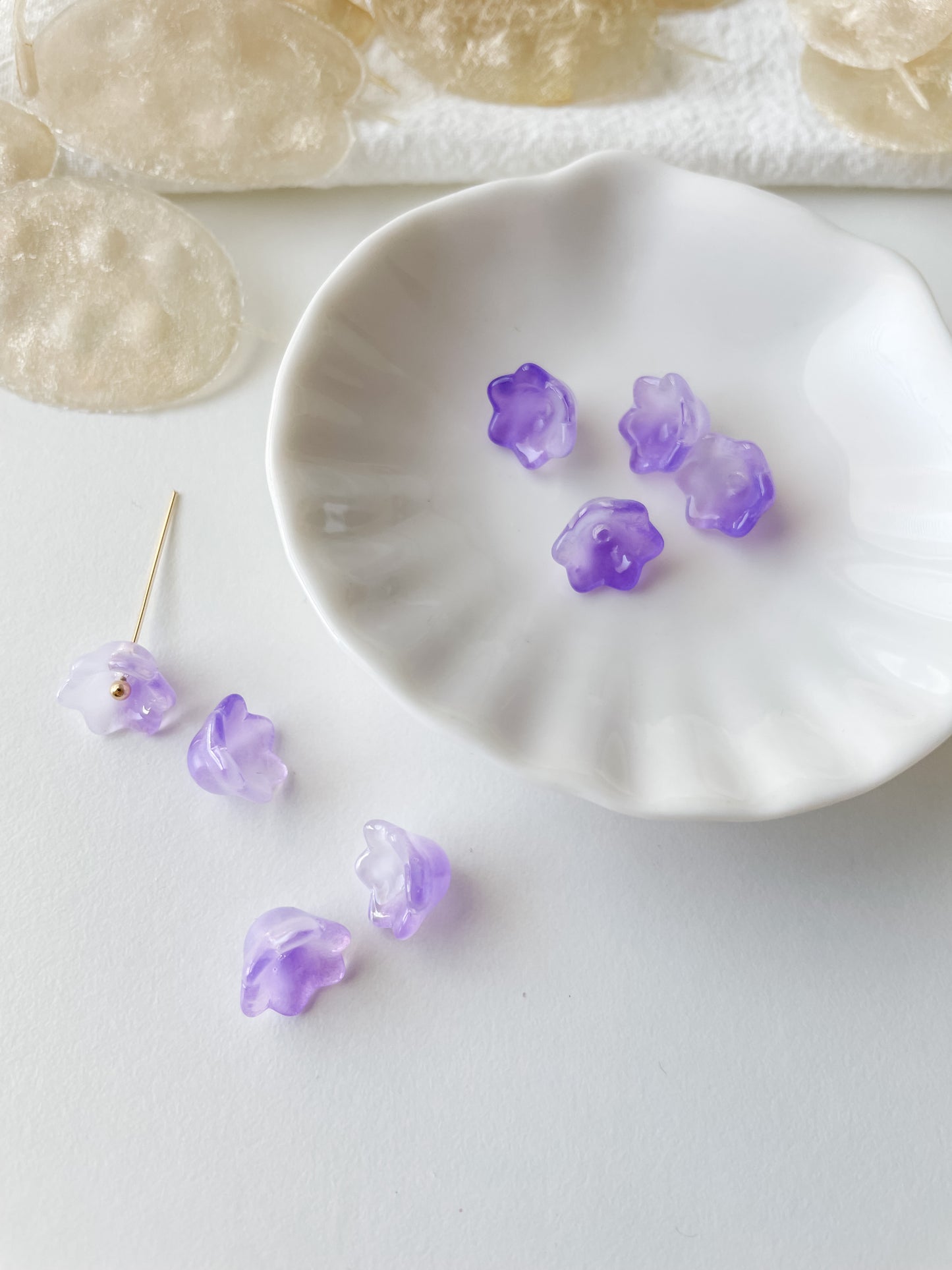 Glaspärla blomma, 7x11,5x11,5mm, 1st