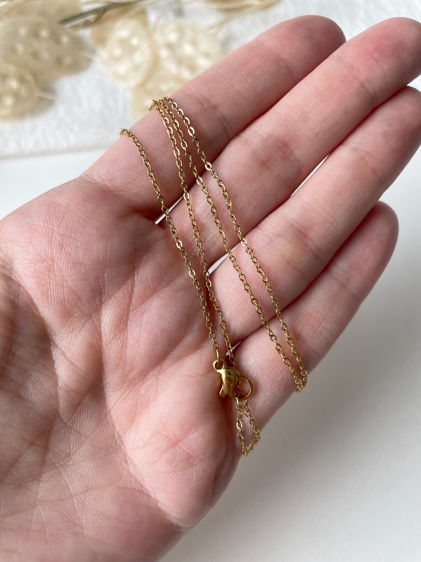 Kedja 1,5 mm 45 cm guld rostfritt stål