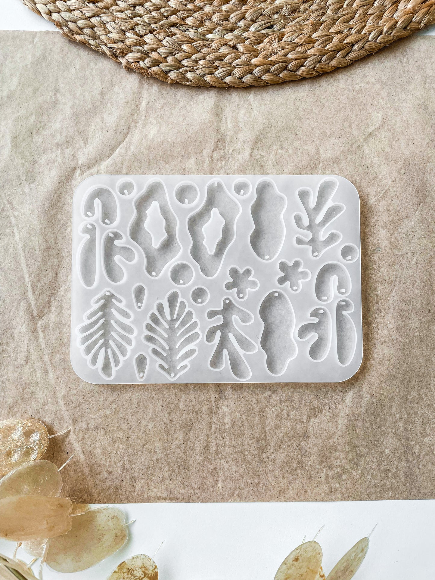 Silicone mold for earrings, 112x155x4.5mm