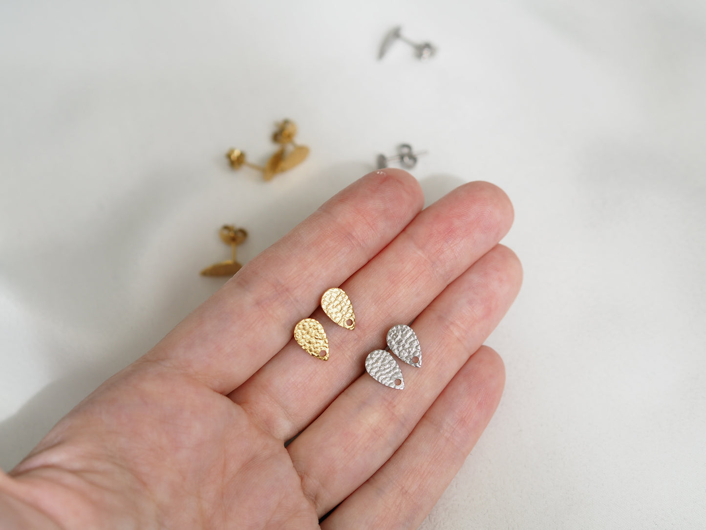 Earring stud rst304, 10x6mm, 1pair