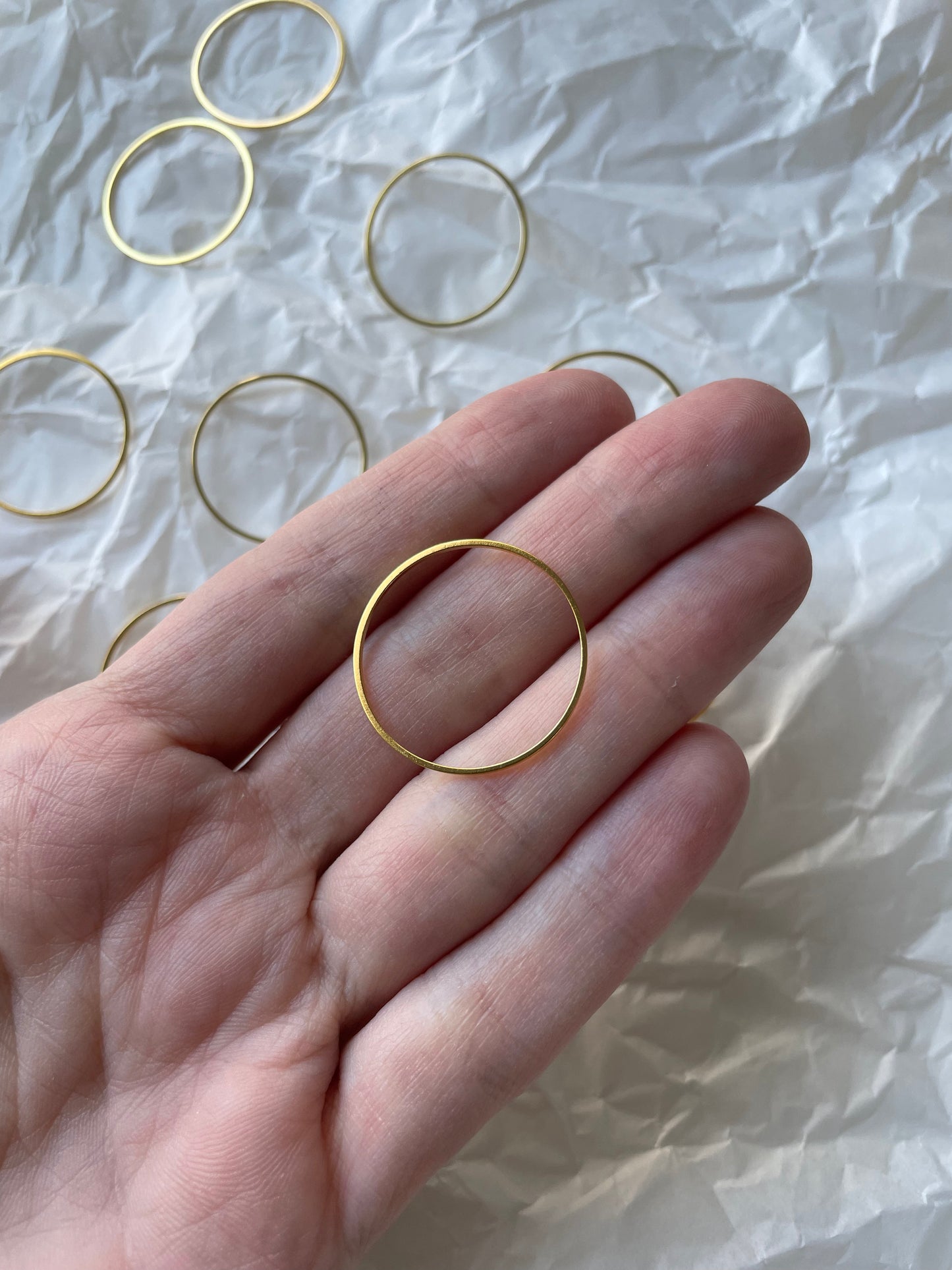 Smycken länk cirkel 1st 25mm guld