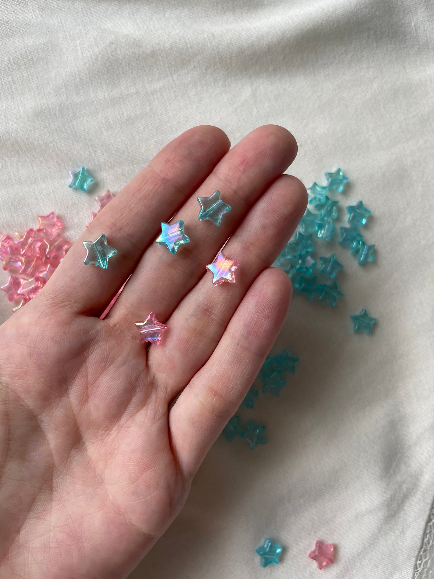 Pärla rosa, blå, 9mm, 100st