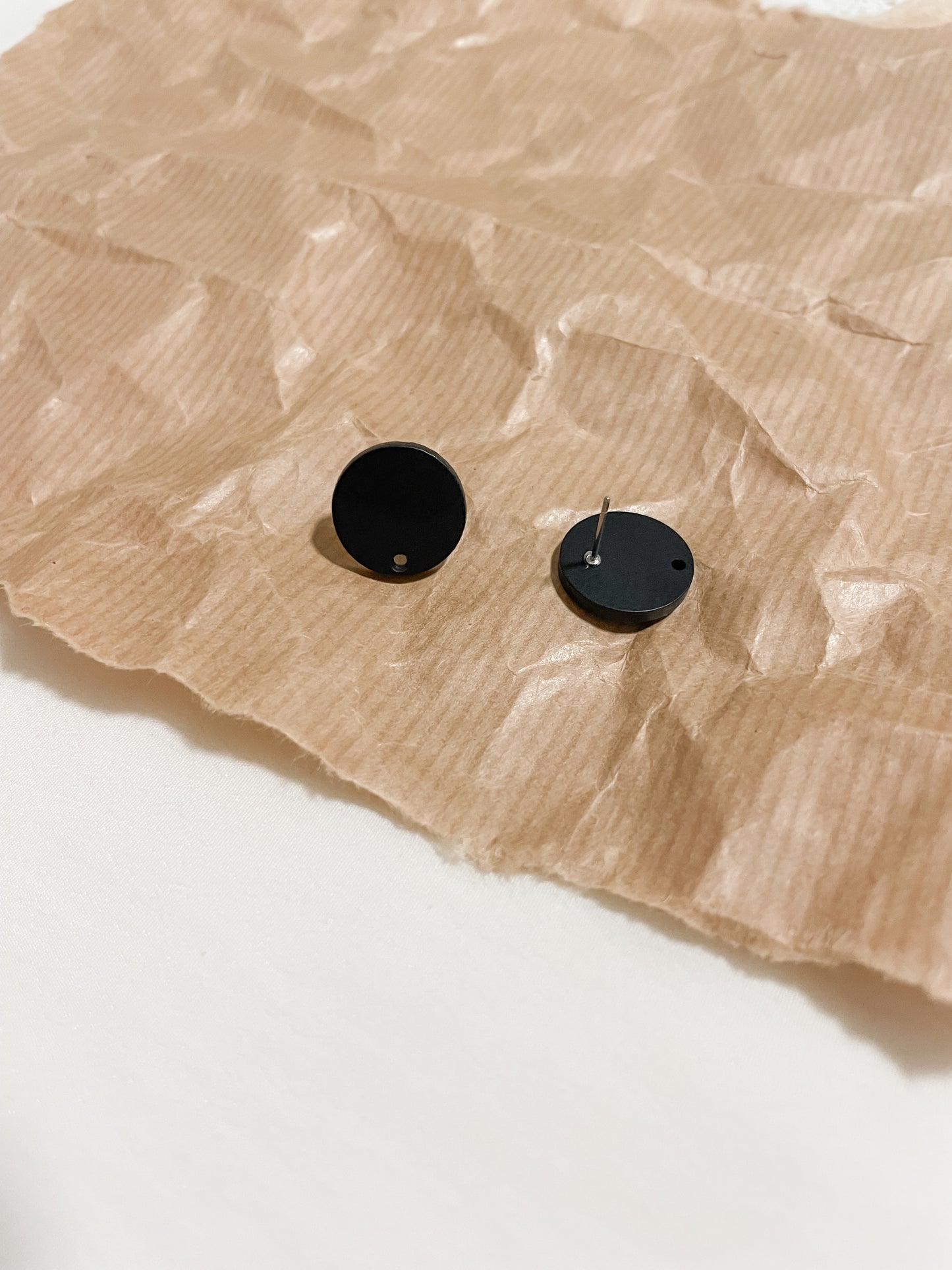 Earring studs stainless steel 1 pair, 16x16mm, matte black