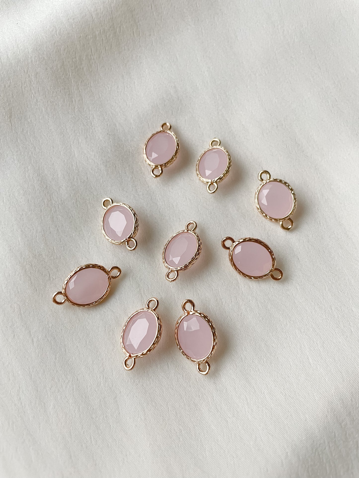 Jewelry divider pink glass 12x21mm 1pc
