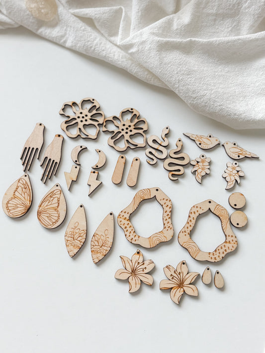 Pendants set birch plywood