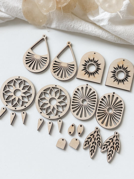 Pendants set birch plywood