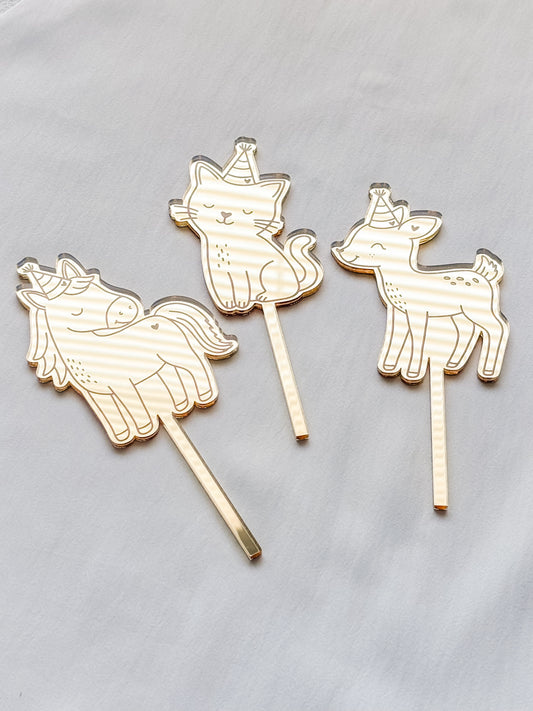 Kakkukoriste eläimet 3kpl (eri värejä)